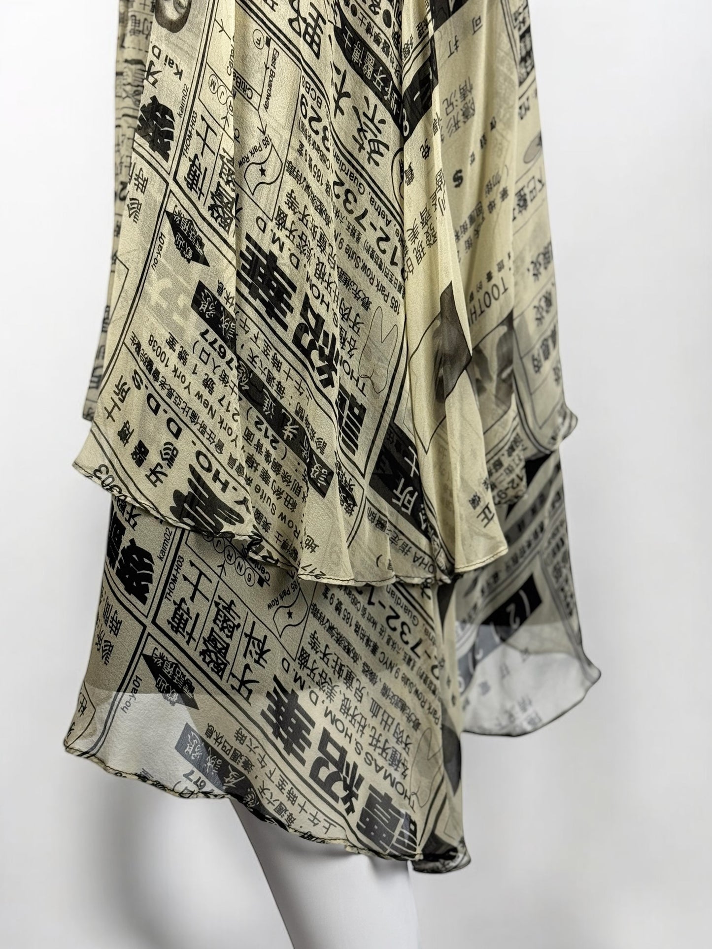 Betsey Johnson Silk Chinese Newspaper Dress, SS 2005