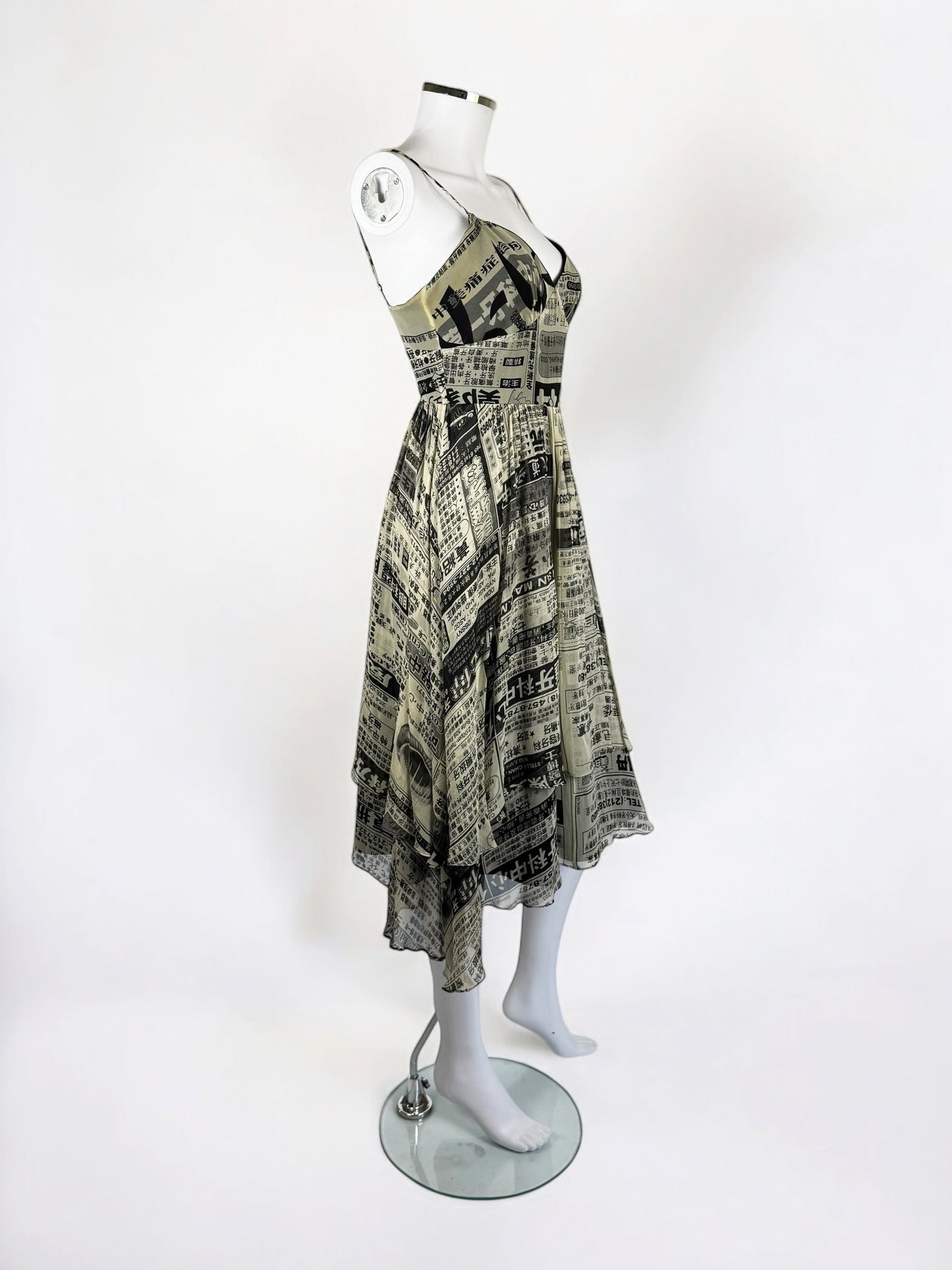 Betsey Johnson Silk Chinese Newspaper Dress, SS 2005