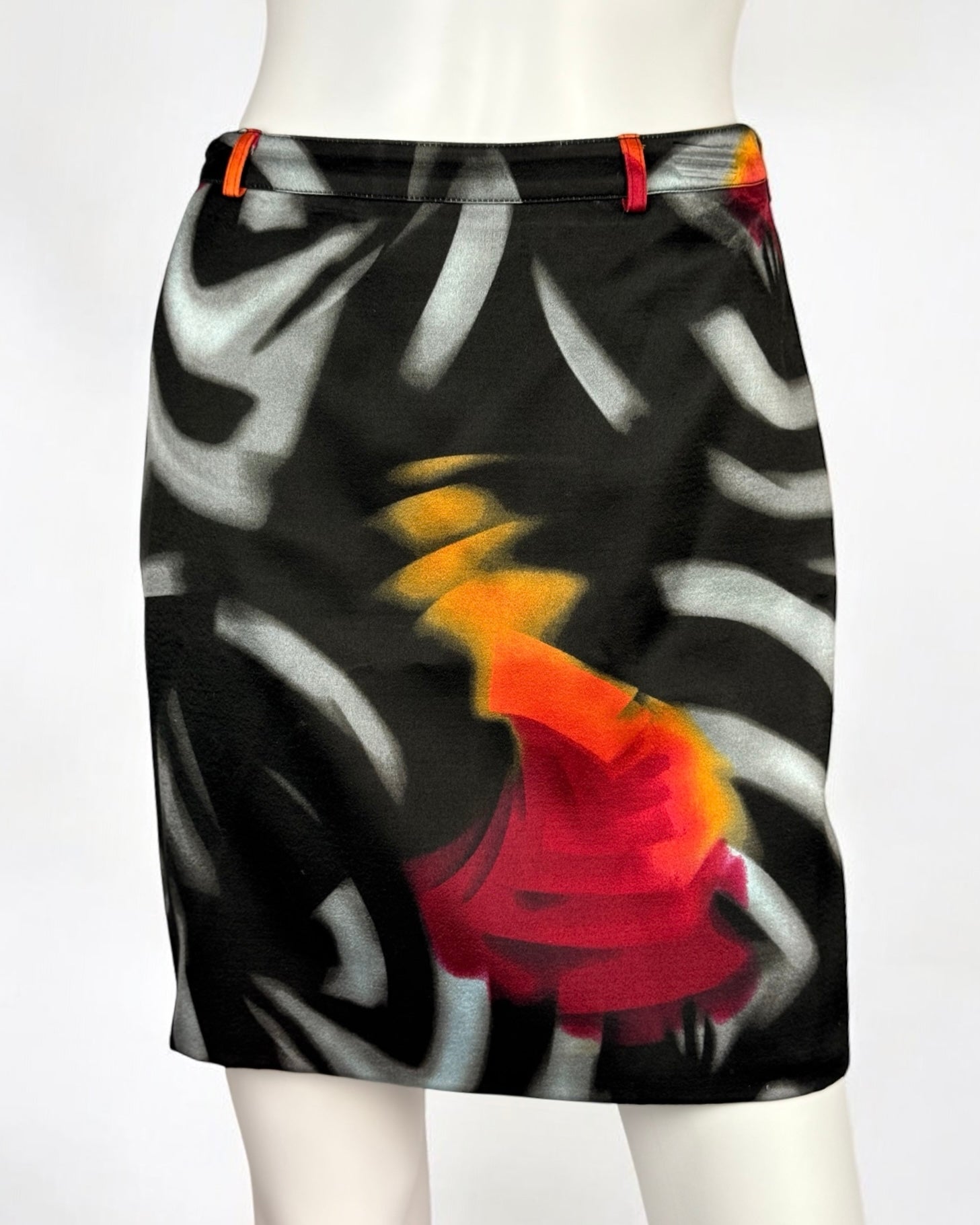 Gianni Versace by Donatella Abstract Skirt & Mesh Top, FW 1999