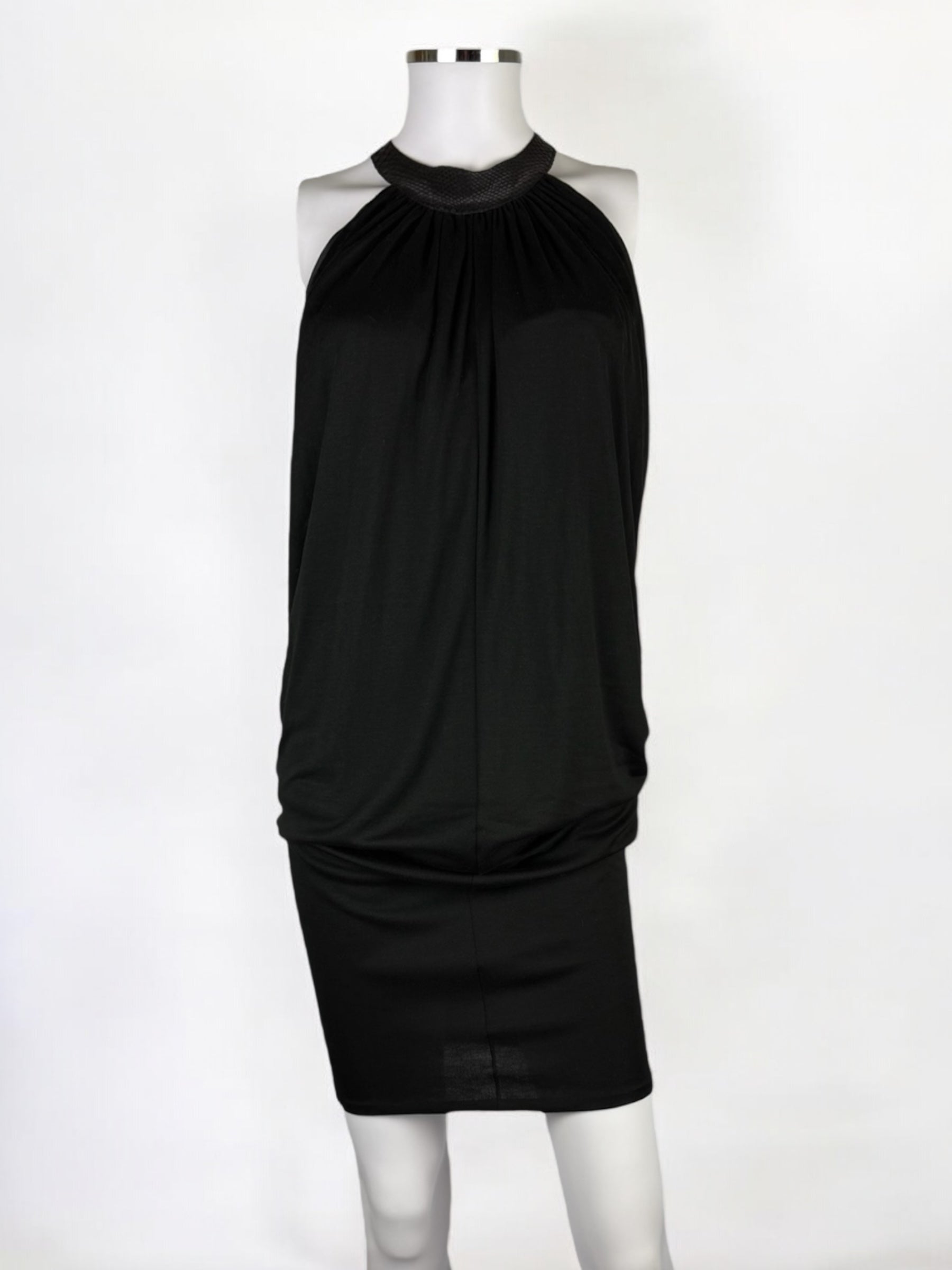 Alexander McQueen Jersey Dress w Leather Collar, 2002