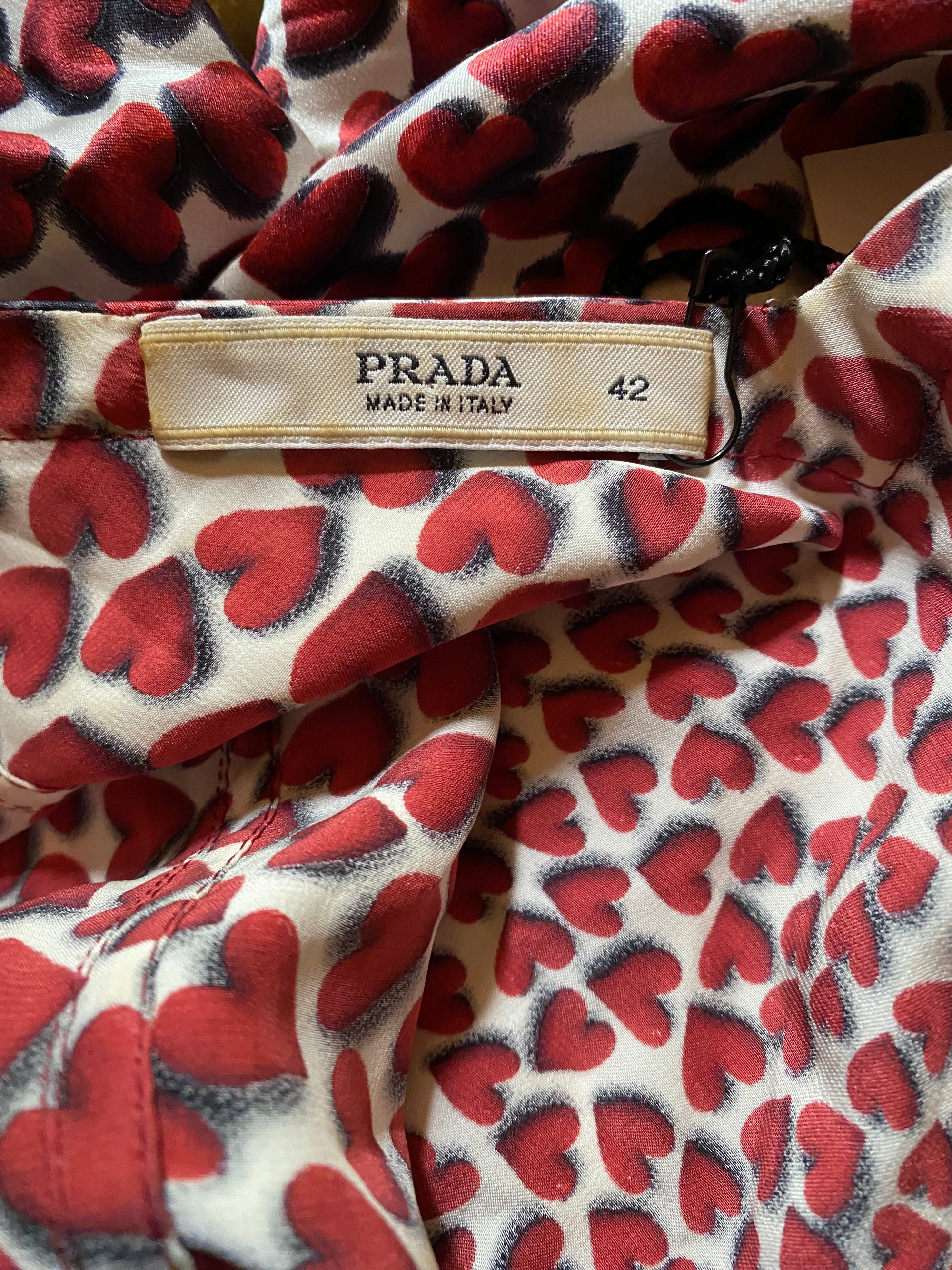 Prada Silk Heart Print Dress, SS 2000