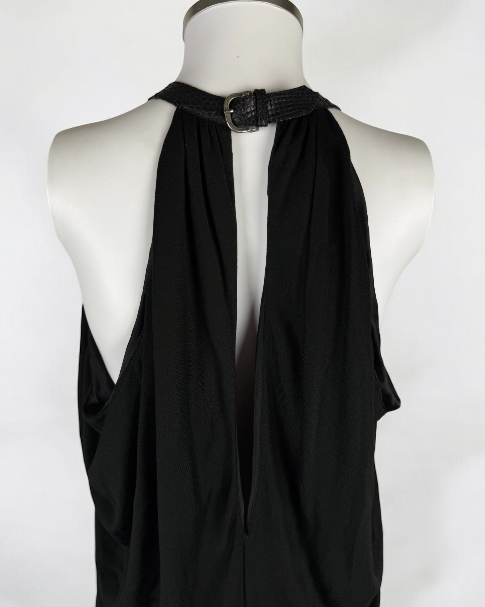 Alexander McQueen Jersey Dress w Leather Collar, 2002