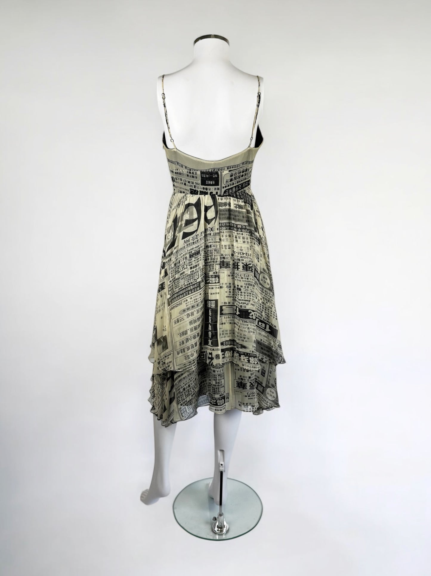 Betsey Johnson Silk Chinese Newspaper Dress, SS 2005