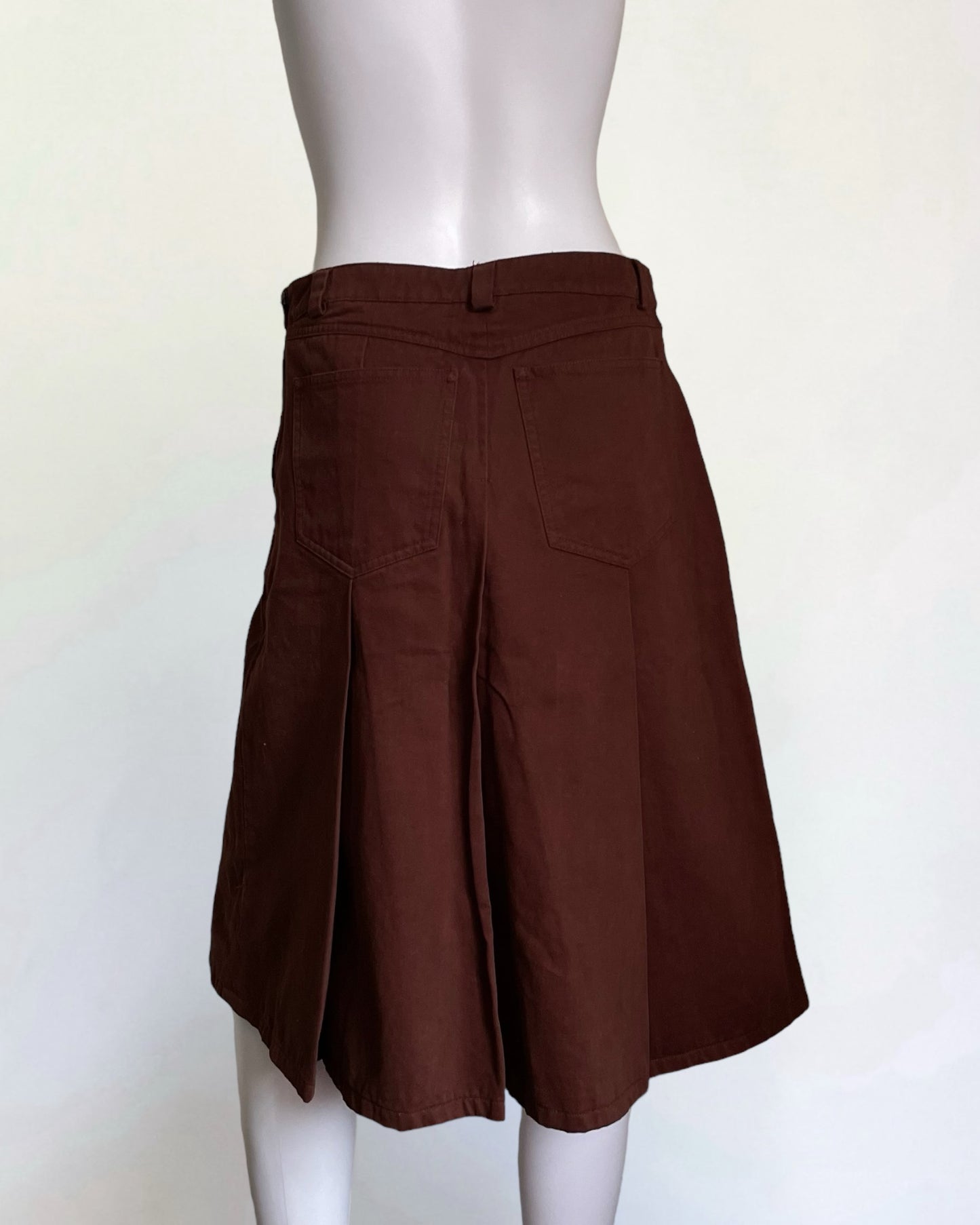 Miu Miu Box Pleat Burgundy Skirt, c. 2000s