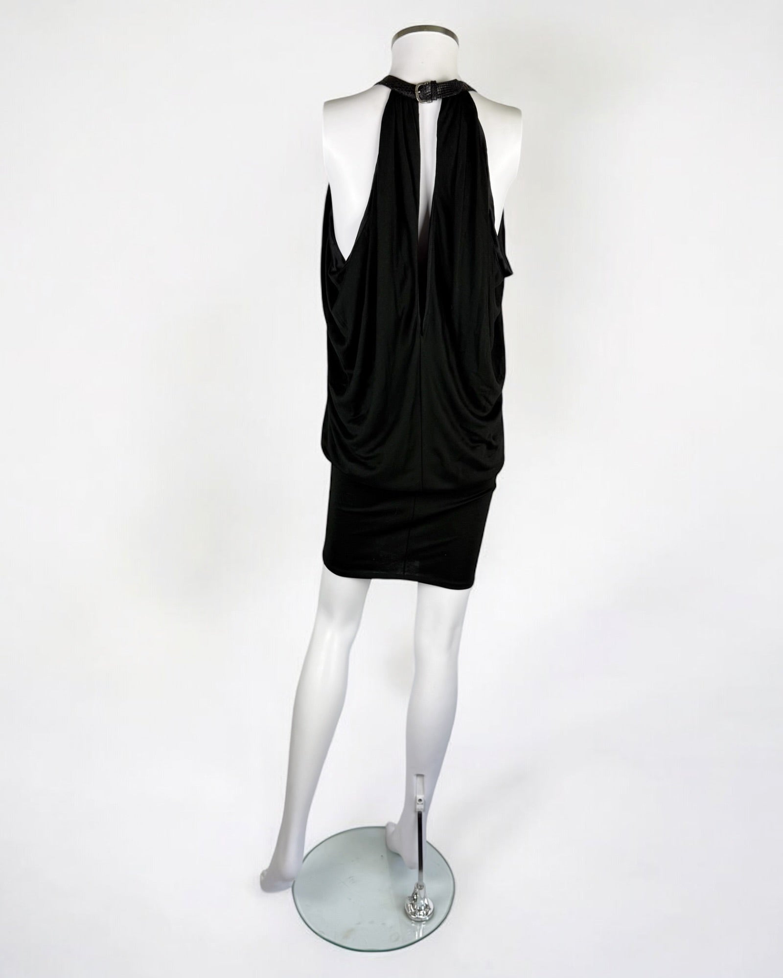 Alexander McQueen Jersey Dress w Leather Collar, 2002