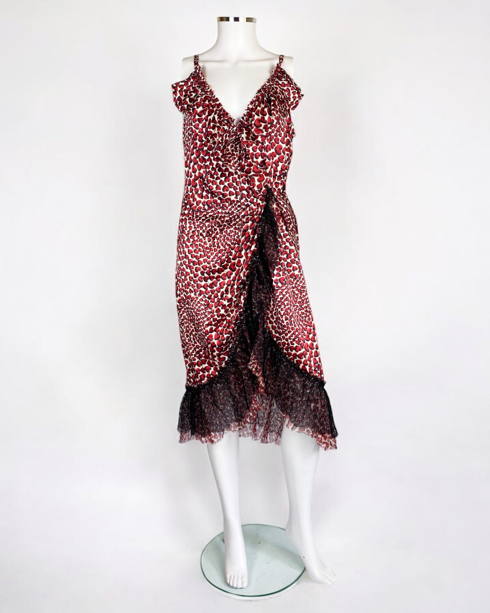 Prada Silk Heart Print Dress, SS 2000