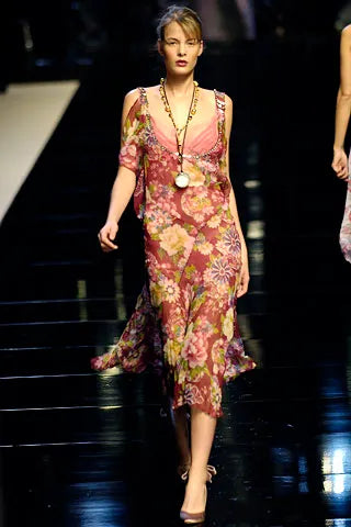 Blumarine Silk Floral Dress, SS 2006