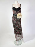Dolce & Gabbana Floral Tulle Dress w Corsage, SS 2004