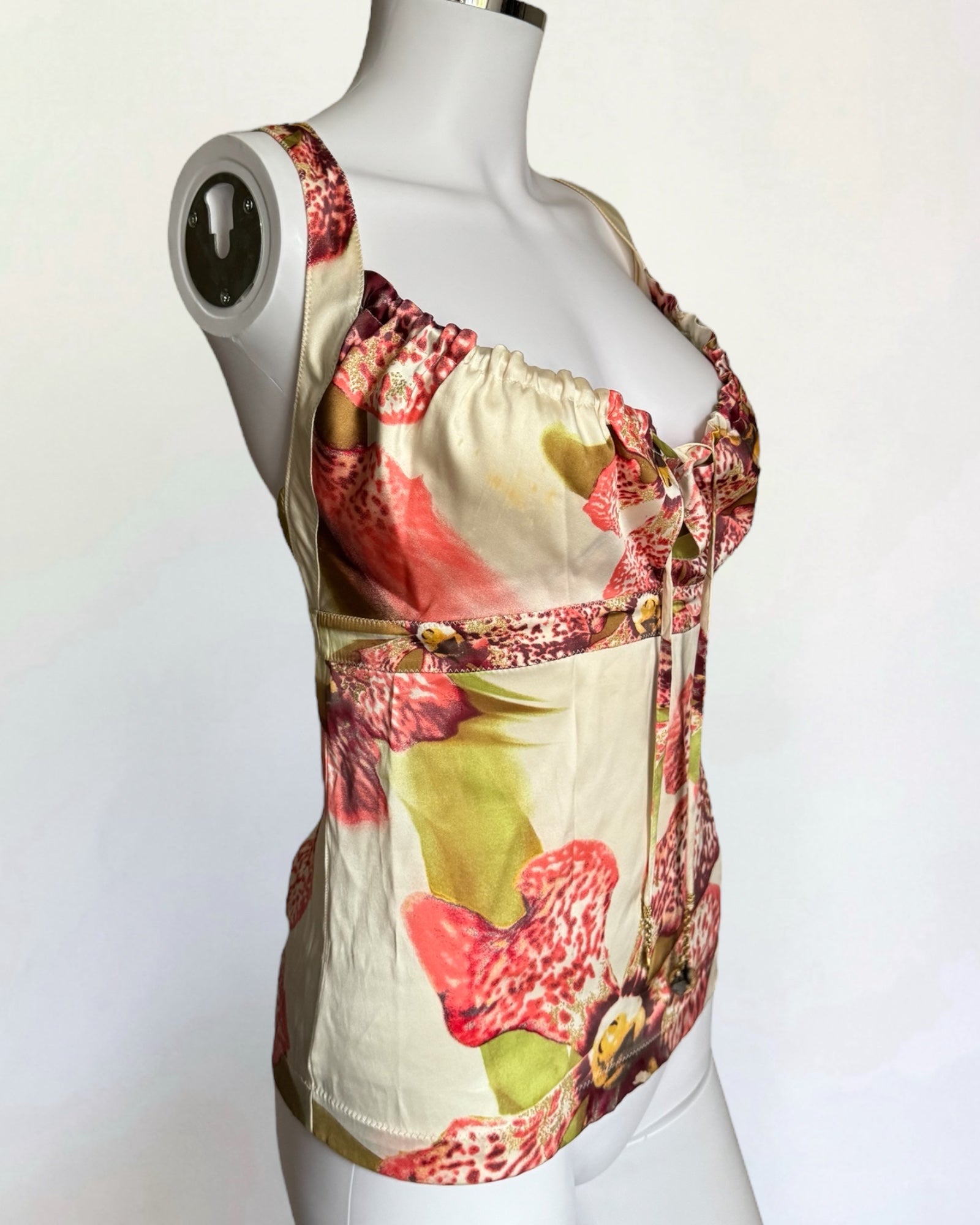 Roberto Cavalli Orchid Print Silk Cami, 2004