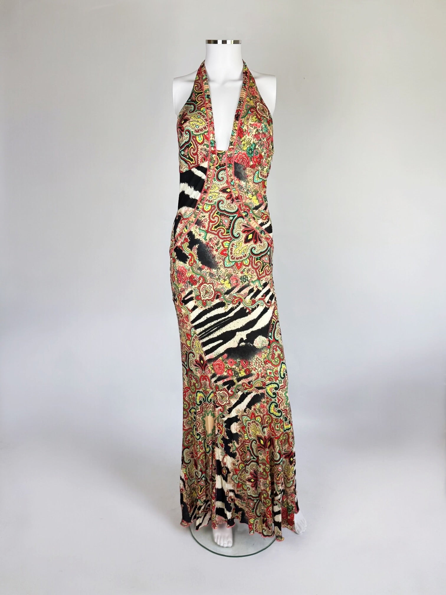 Roberto Cavalli Animal Patchwork Print Gown, c. 2000s