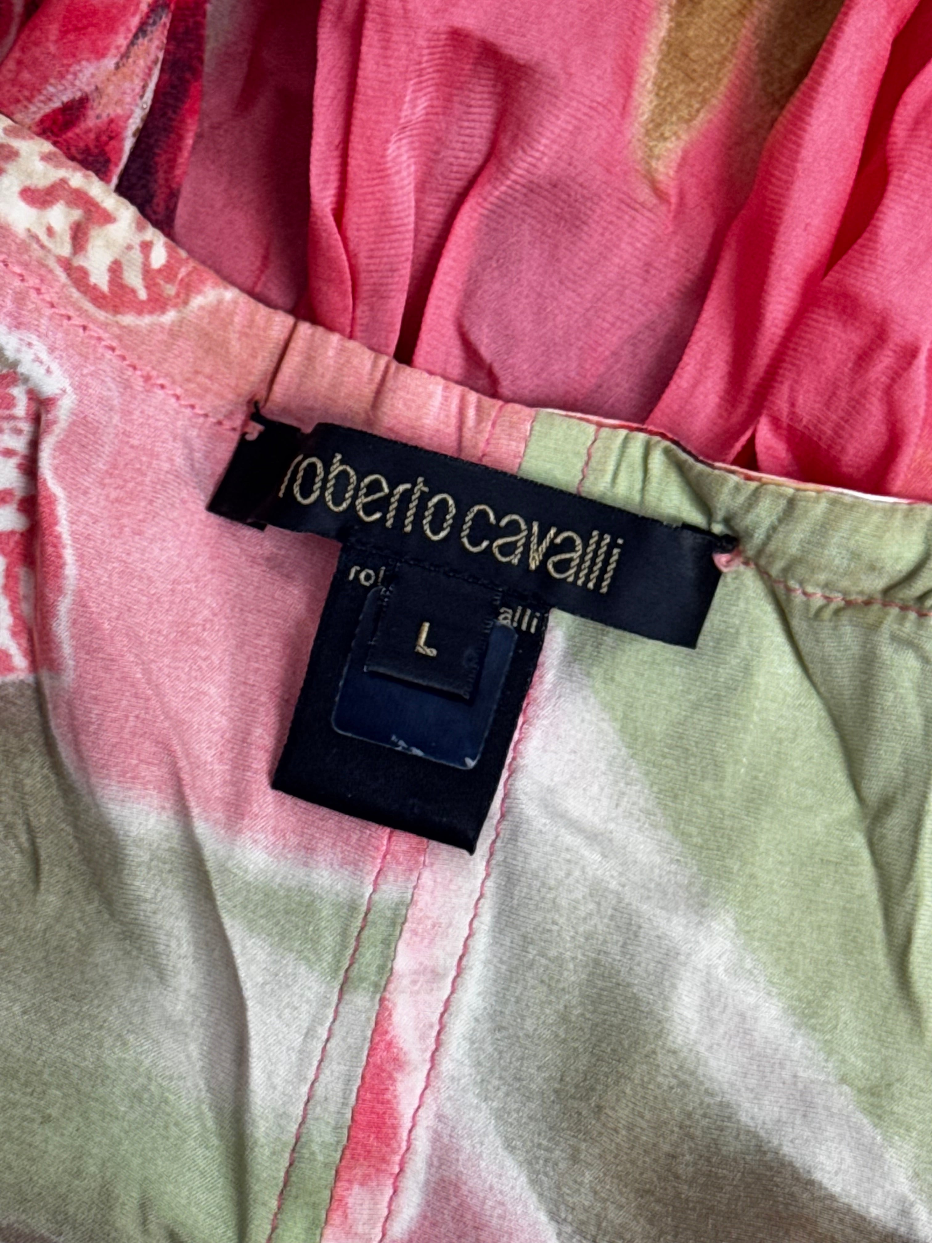 Roberto Cavalli Pink Orchid Print Mini Dress, 2004