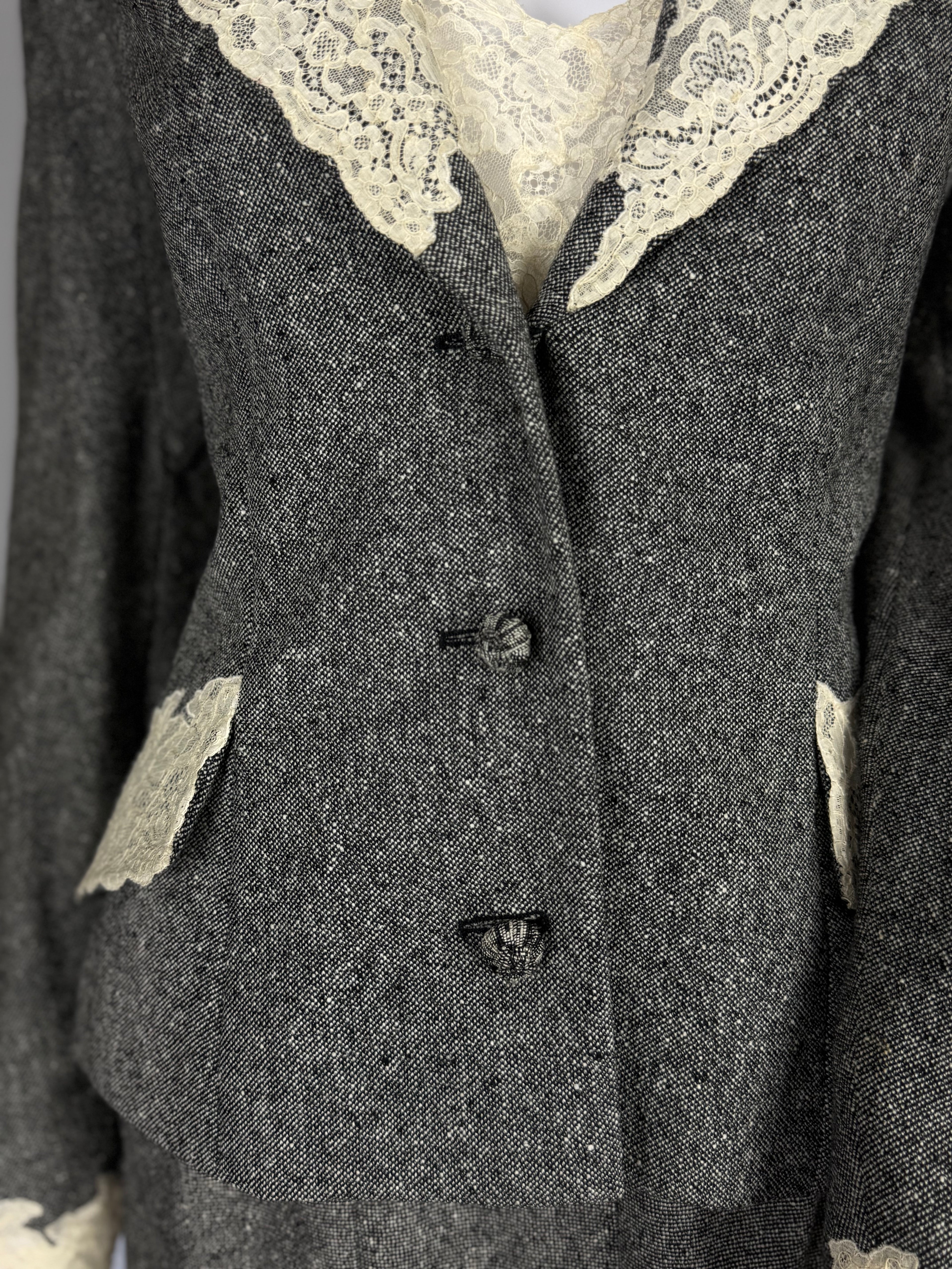 Christian Dior by John Galliano Wool & Lace Slip Dress Ensemble, FW 1998