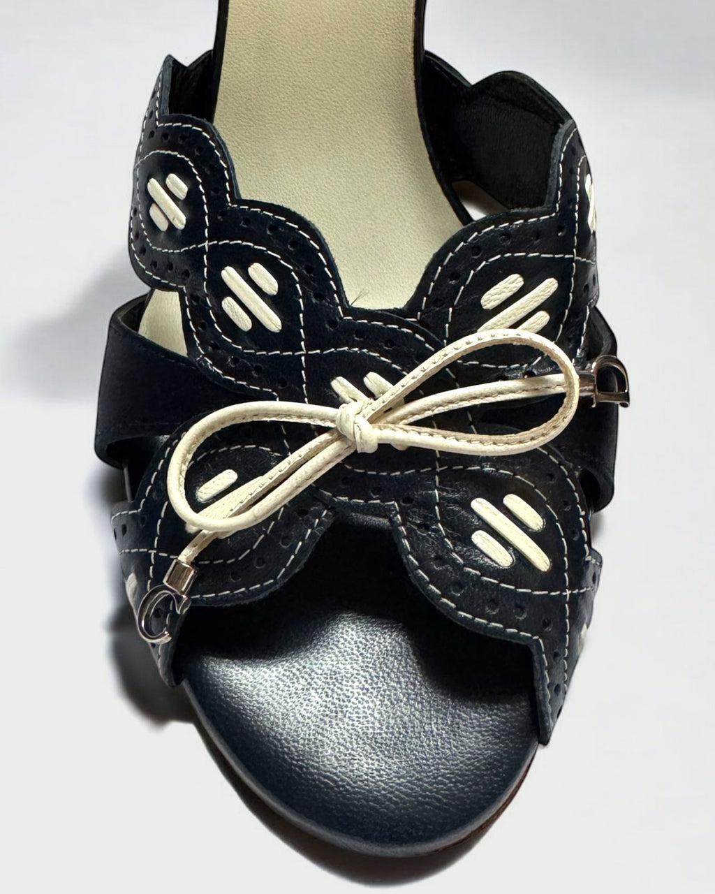 Christian Dior Navy Leather Bow Heels, c. 2000s