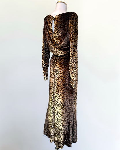 Yves Saint Laurent Velvet Leopard Gown, SS 1993