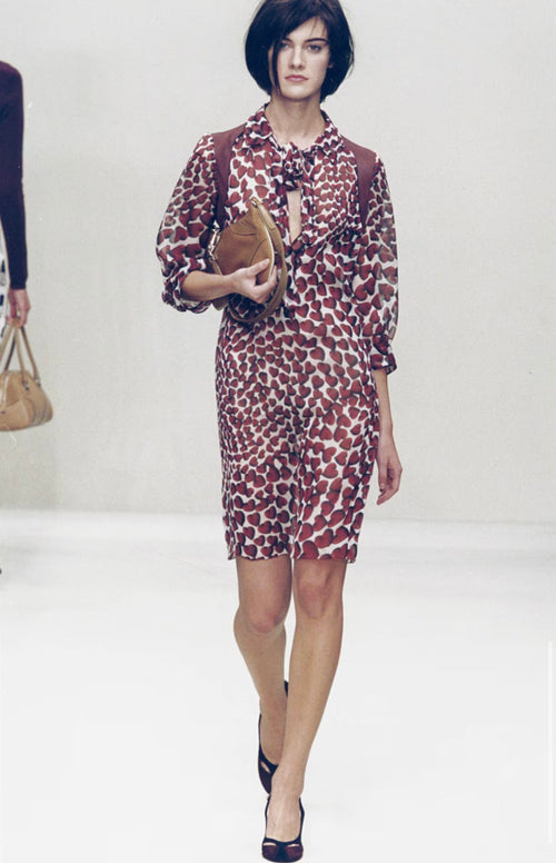 Prada Silk Heart Print Dress, SS 2000