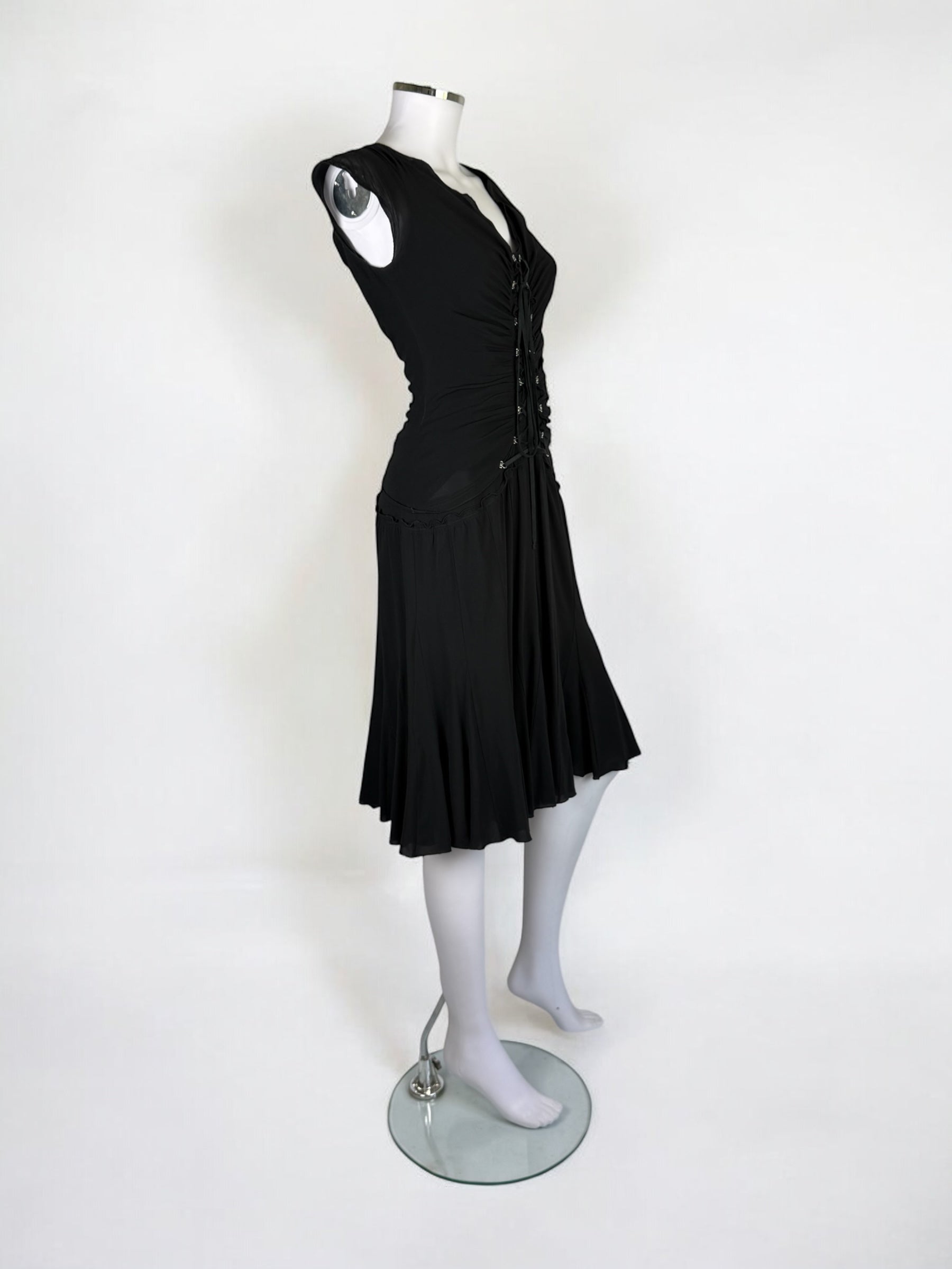 Roberto Cavalli Black Silk Corset Dress, 2003