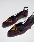Prada Purple Floral Patent Leather Sandals, c. 2000s