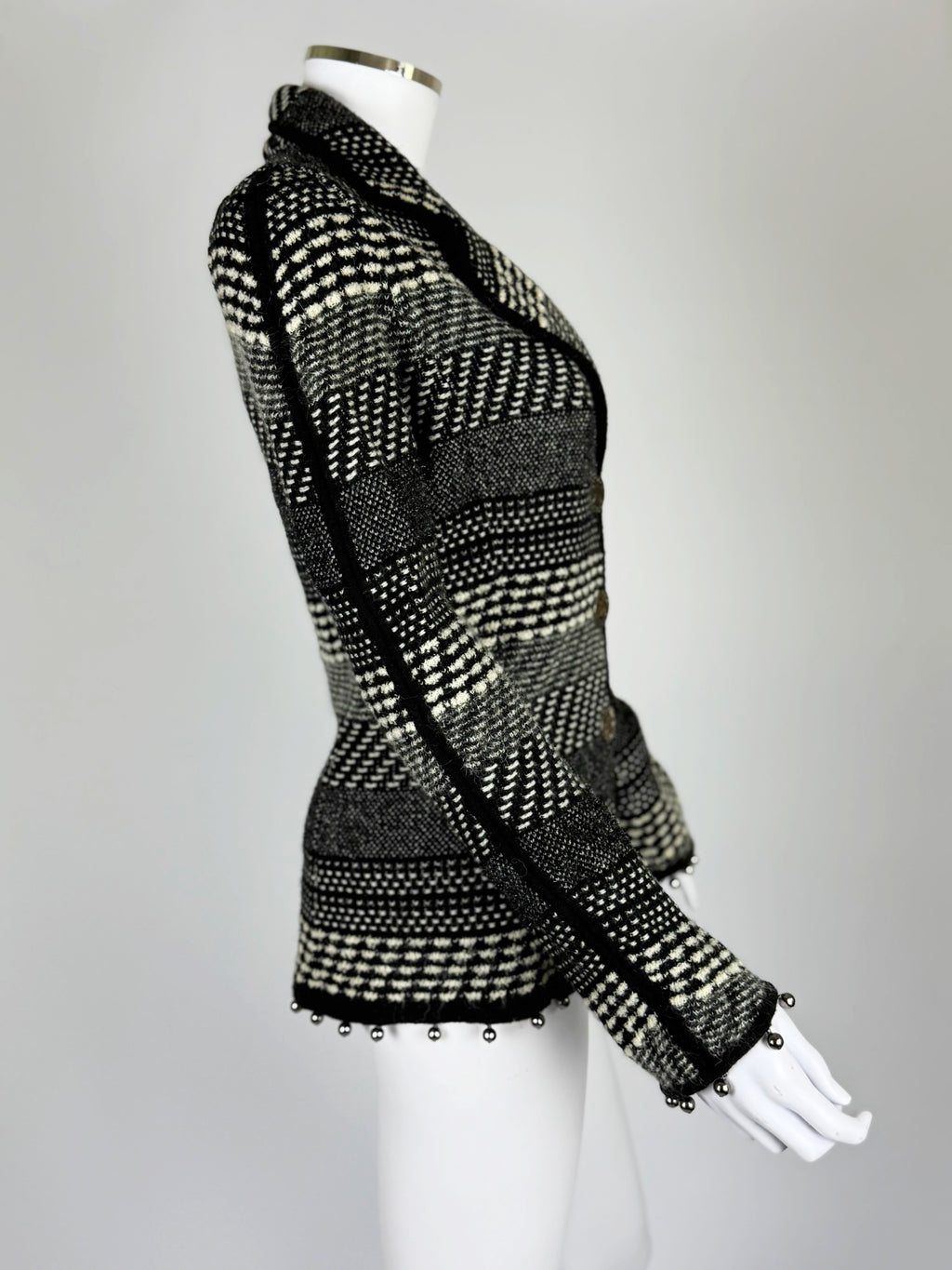 John Galliano Wool Jacket w Beaded Hem, FW 2004