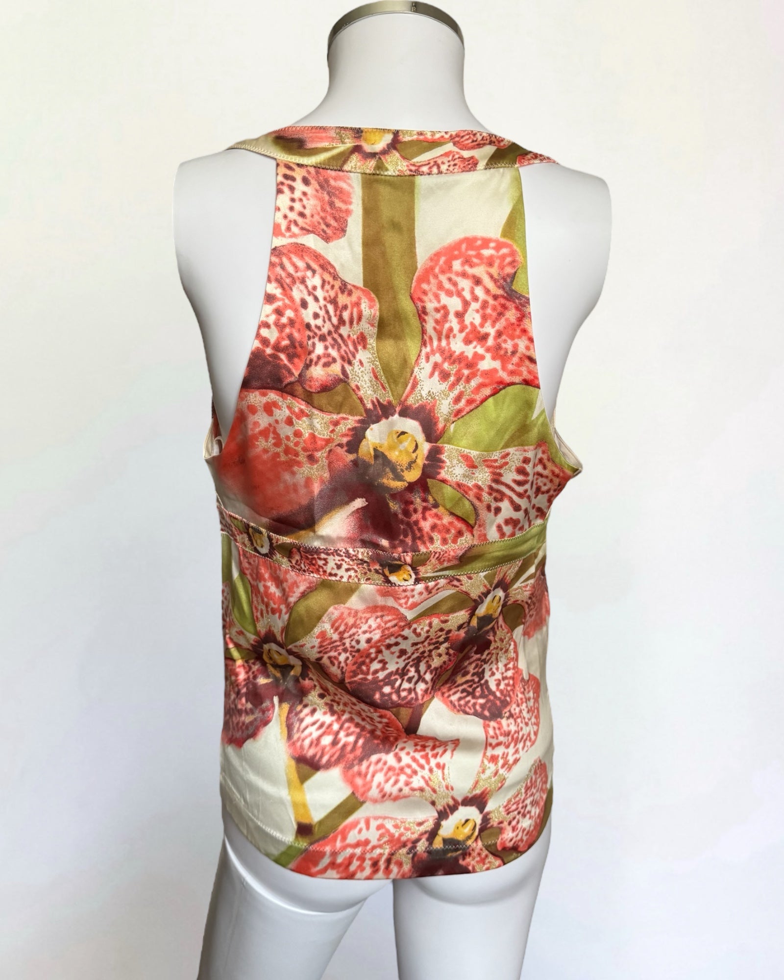 Roberto Cavalli Orchid Print Silk Cami, 2004