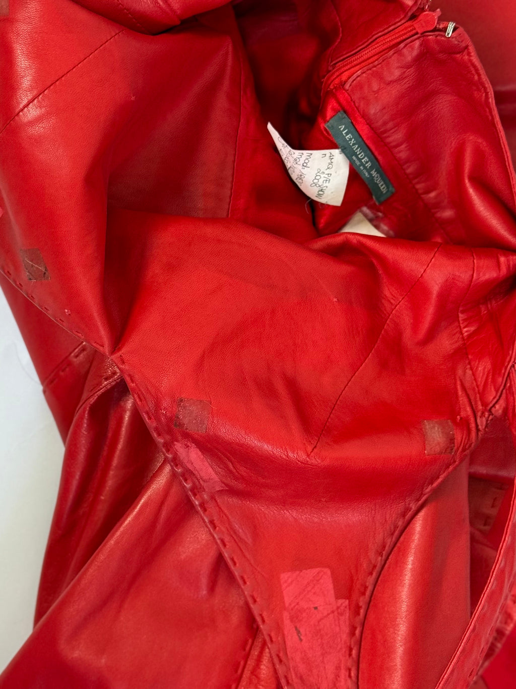 Alexander McQueen Red Leather Dress (Press Sample), 2008