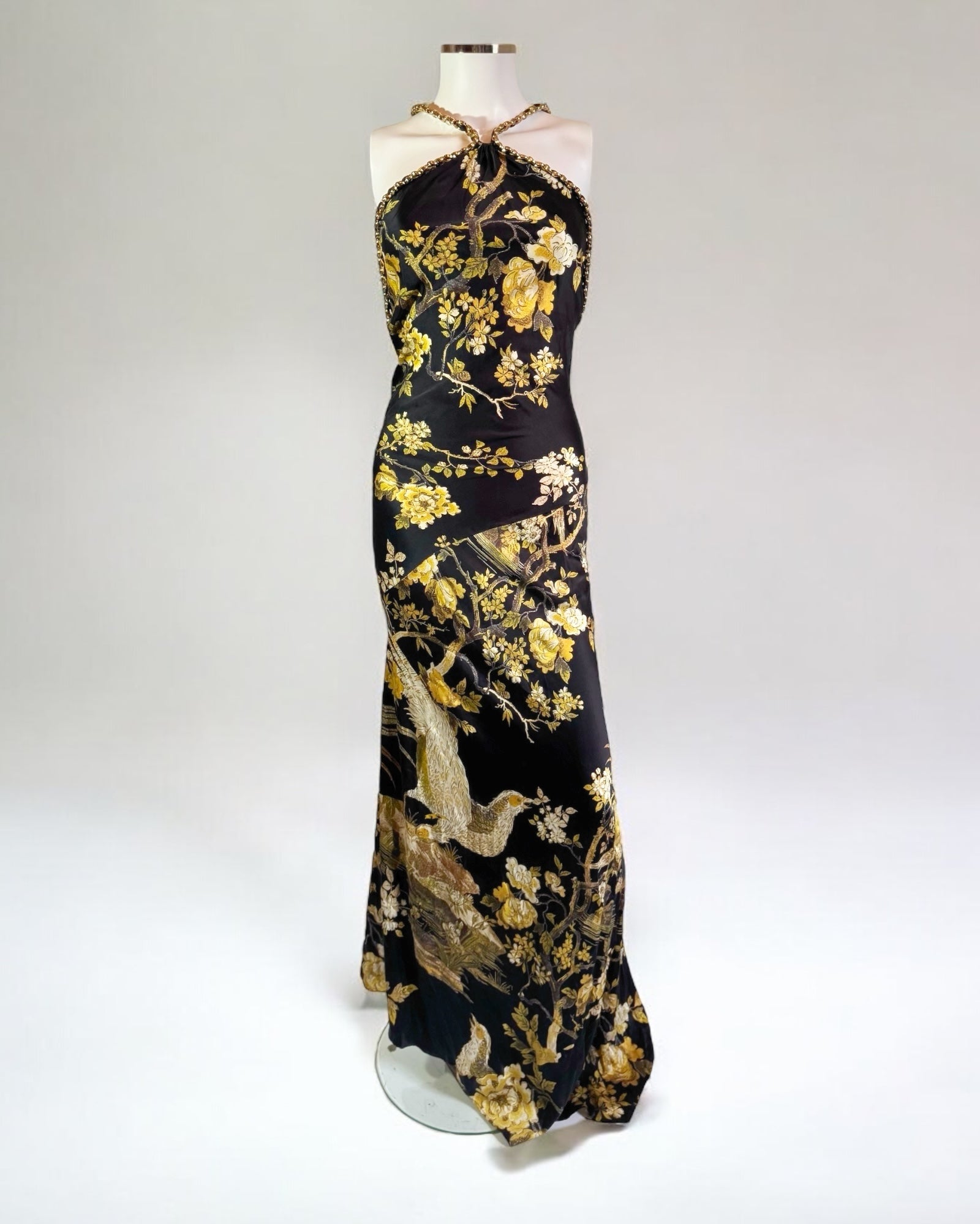 Roberto Cavalli Floral Pheasant Gown, FW 2006