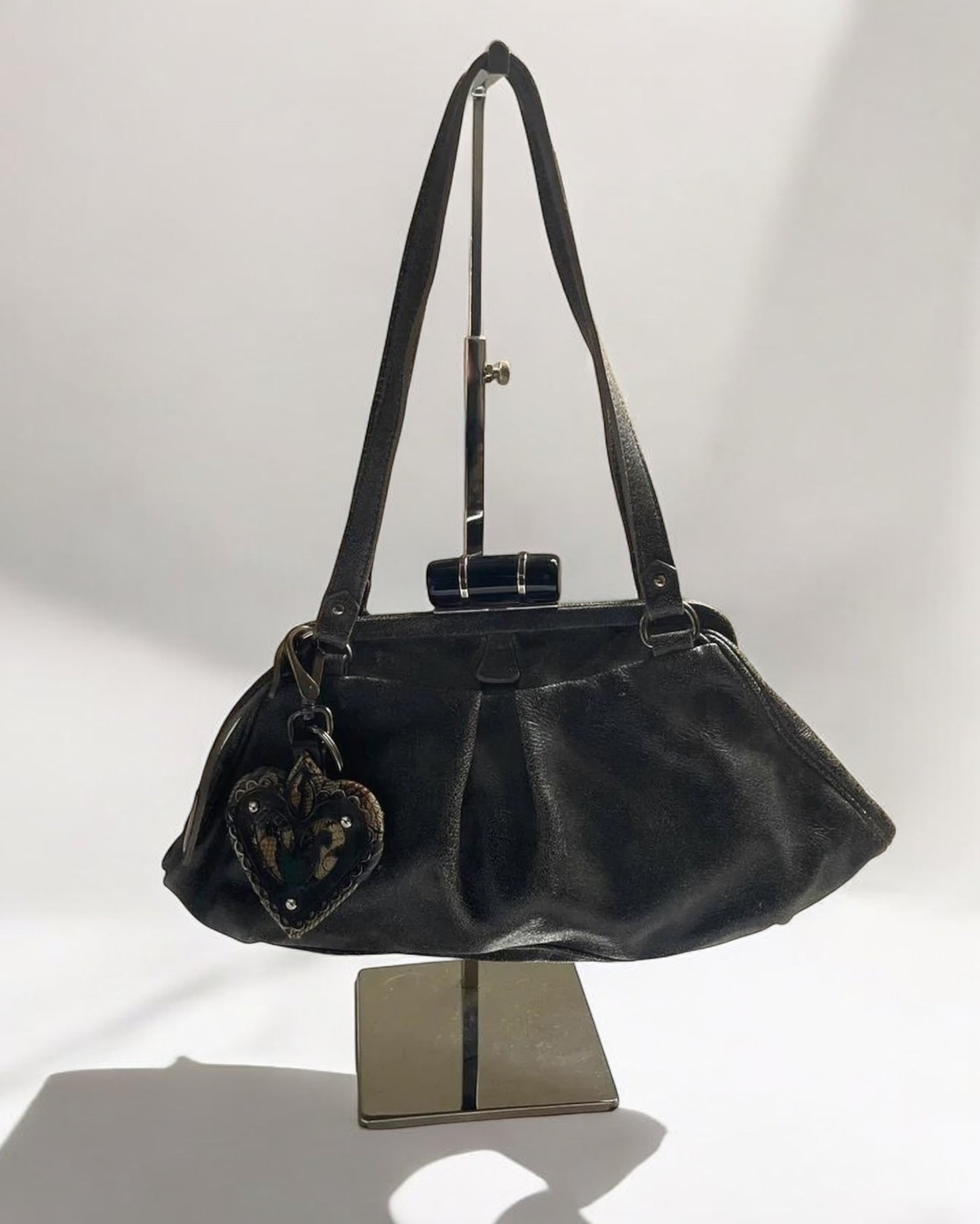 Miu Miu Weathered Leather Frame Bag, c. 2000s