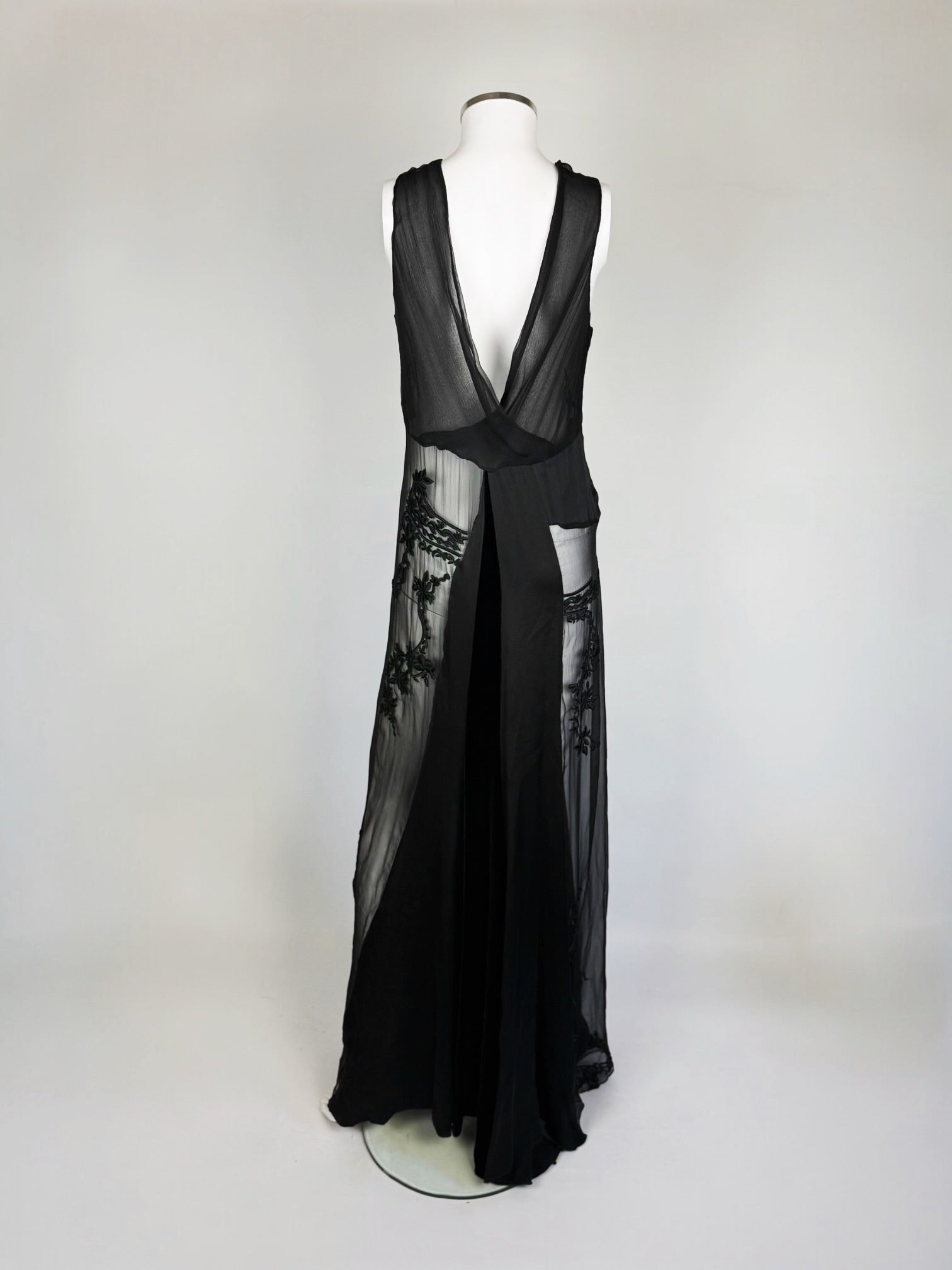 Alberta Ferretti Black Silk and Velvet Gown, SS 2003