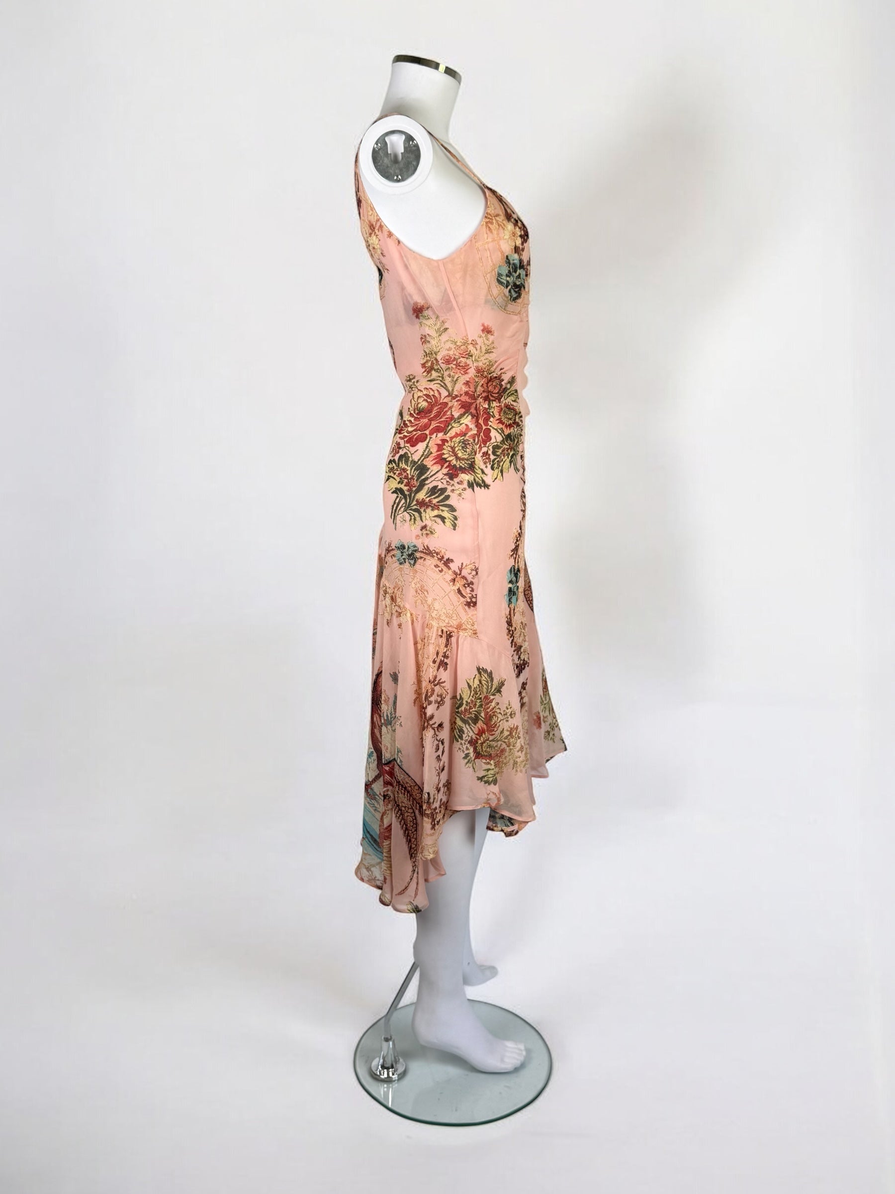 Roberto Cavalli Pink Silk Floral Dress, SS 2003