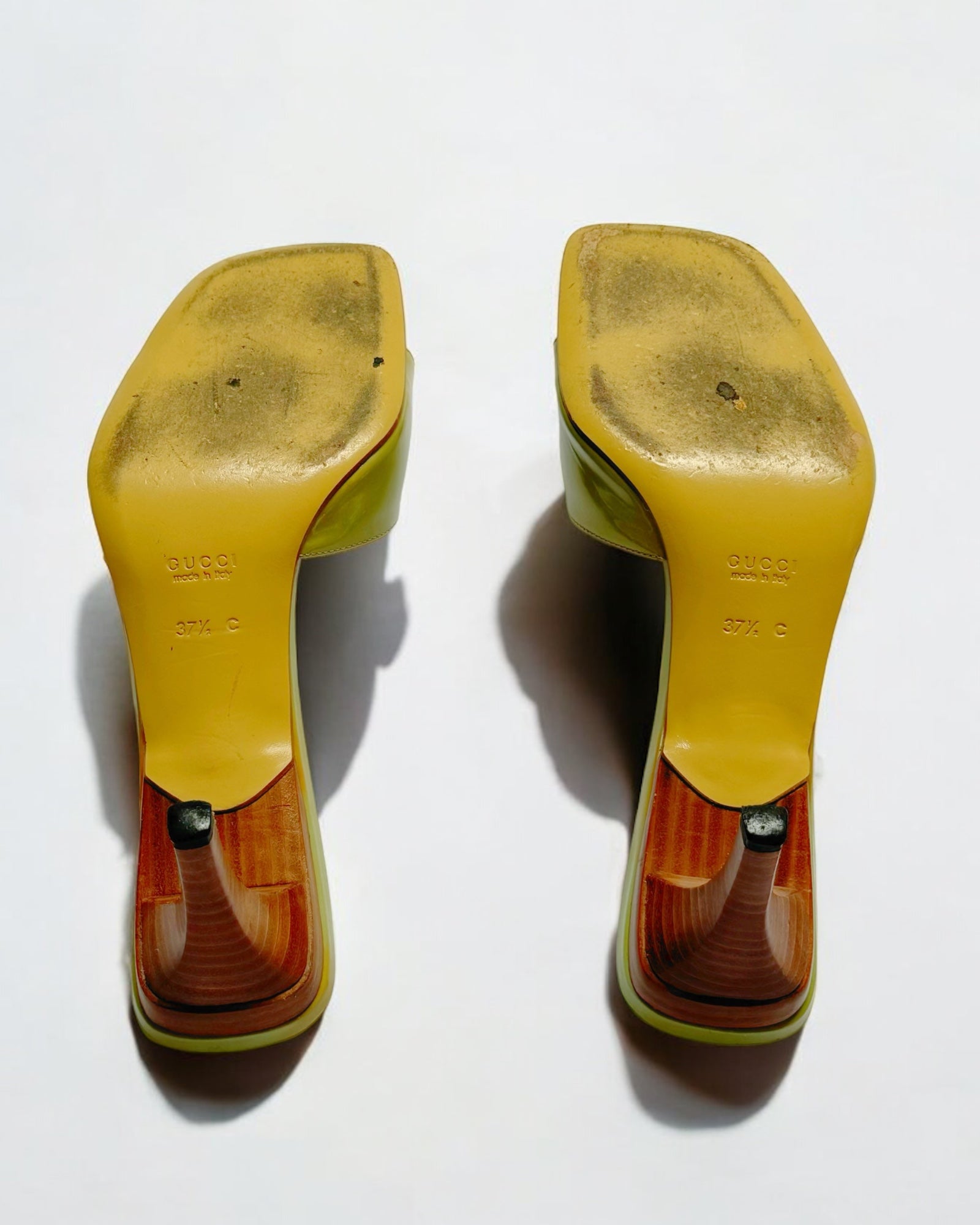 Gucci Green Patent Leather Mules, c. 2000s
