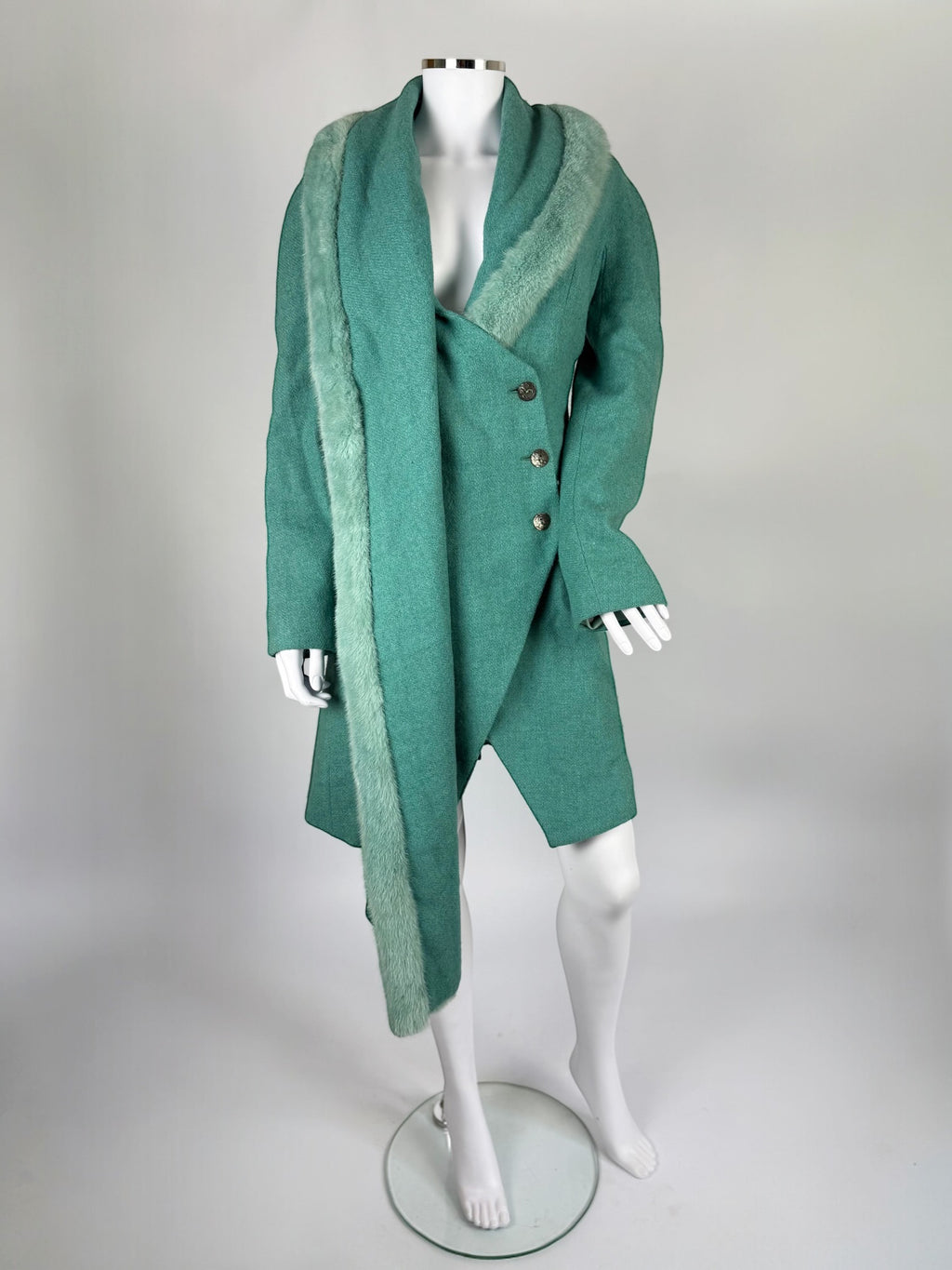 Christian Dior by John Galliano Wool and Mink Fur Coat, FW 1998