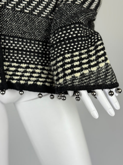 John Galliano Wool Jacket w Beaded Hem, FW 2004