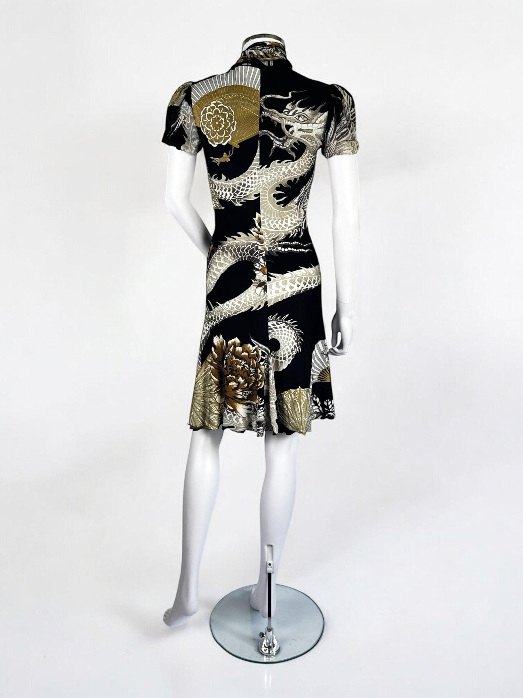 Roberto Cavalli Dragon and Fan Mini Dress, 2006