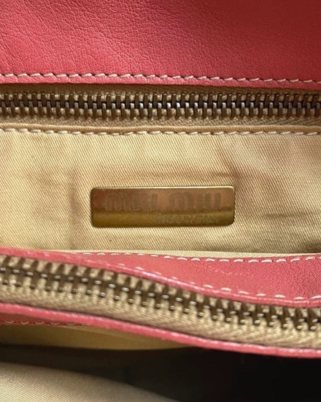 Miu Miu Pink Leather Woven Bag, c. 1990s