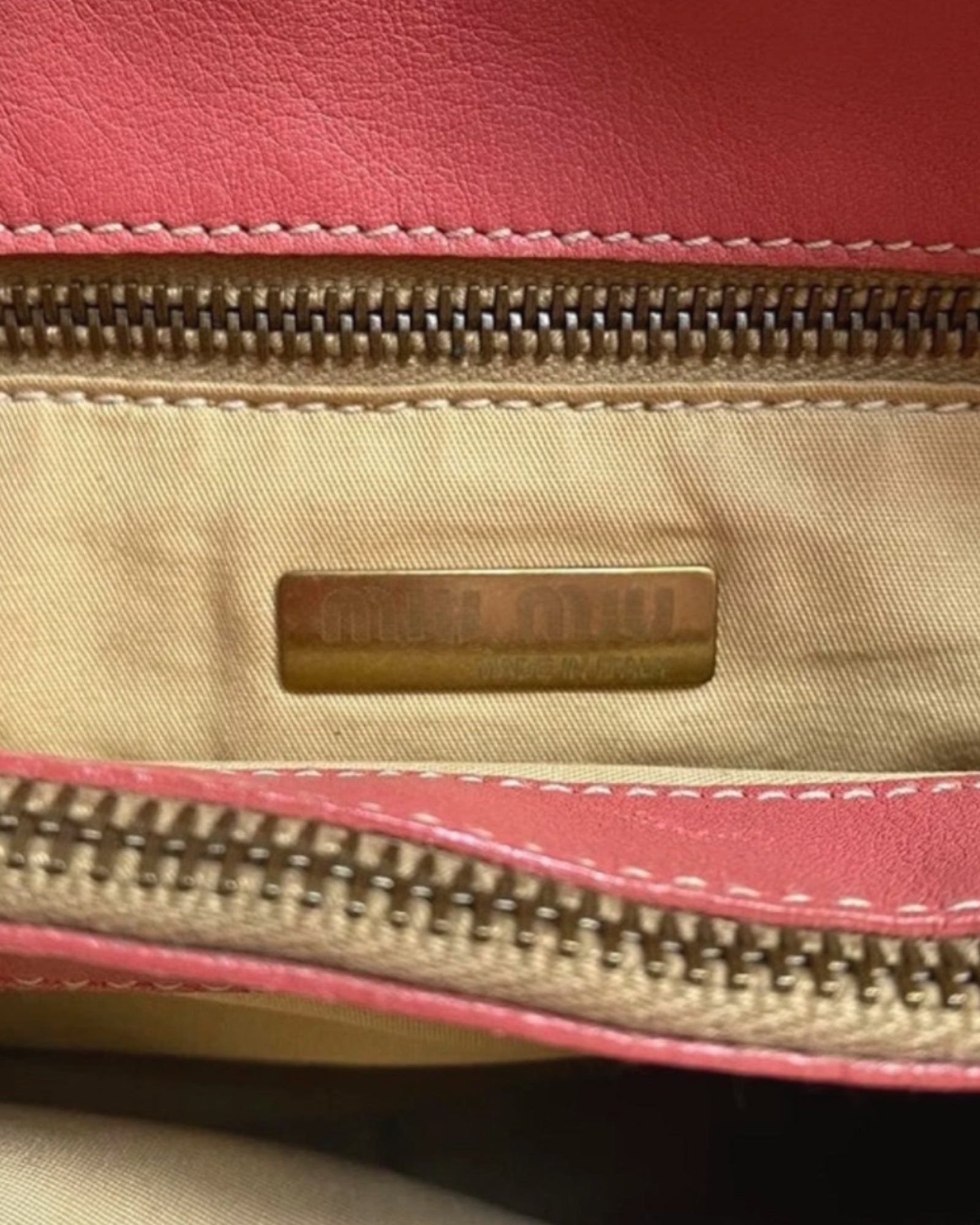 Miu Miu Pink Leather Woven Bag, c. 1990s