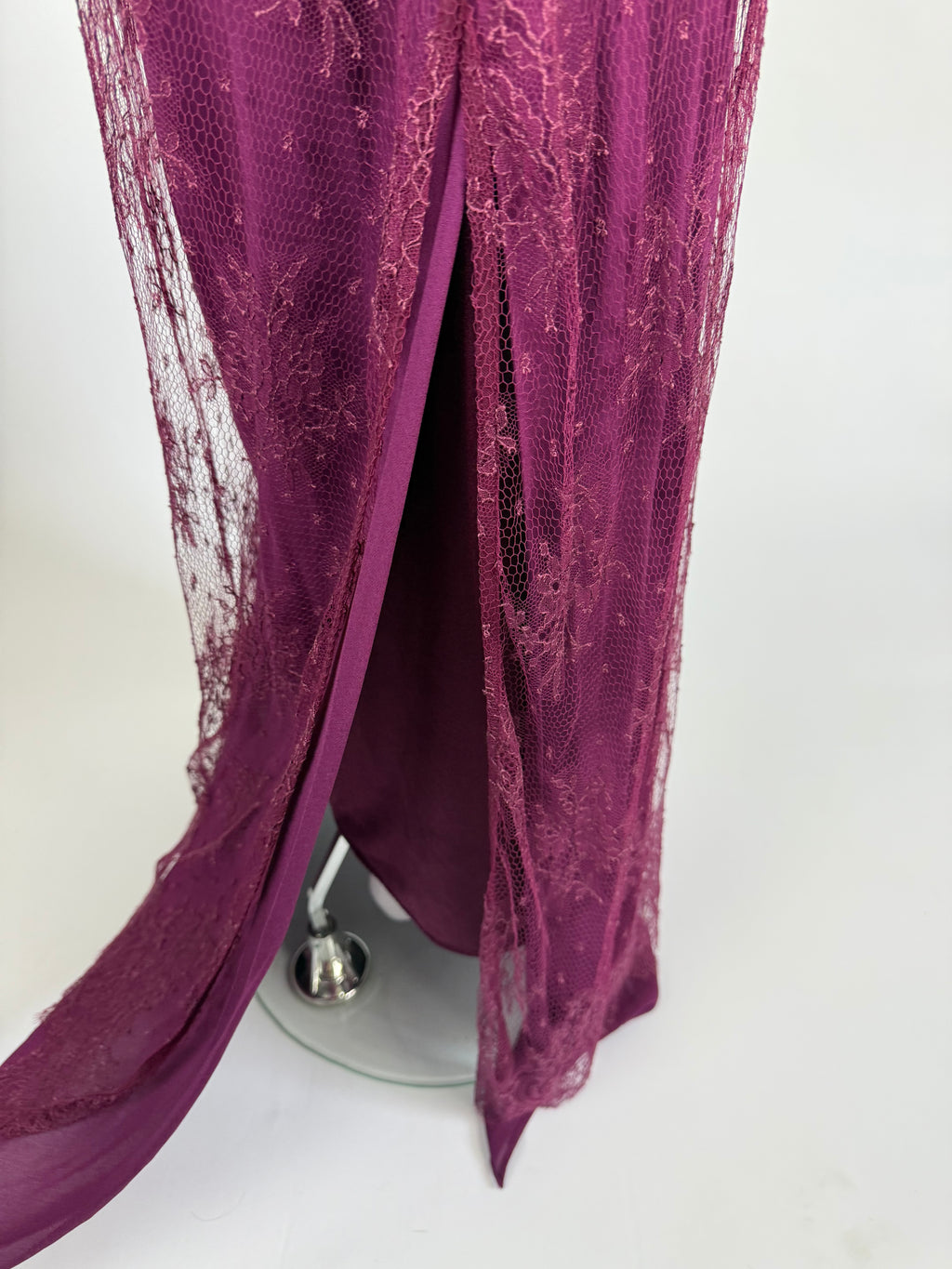La Perla Magenta Pink Lace and Sequin Gown, 1999