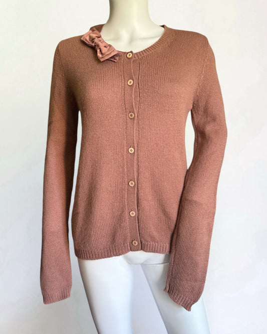 Prada Pink Cashmere Bow Cardigan, 2008