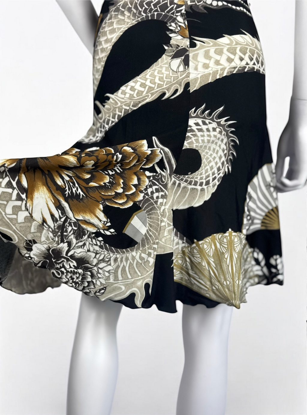 Roberto Cavalli Dragon and Fan Mini Dress, 2006