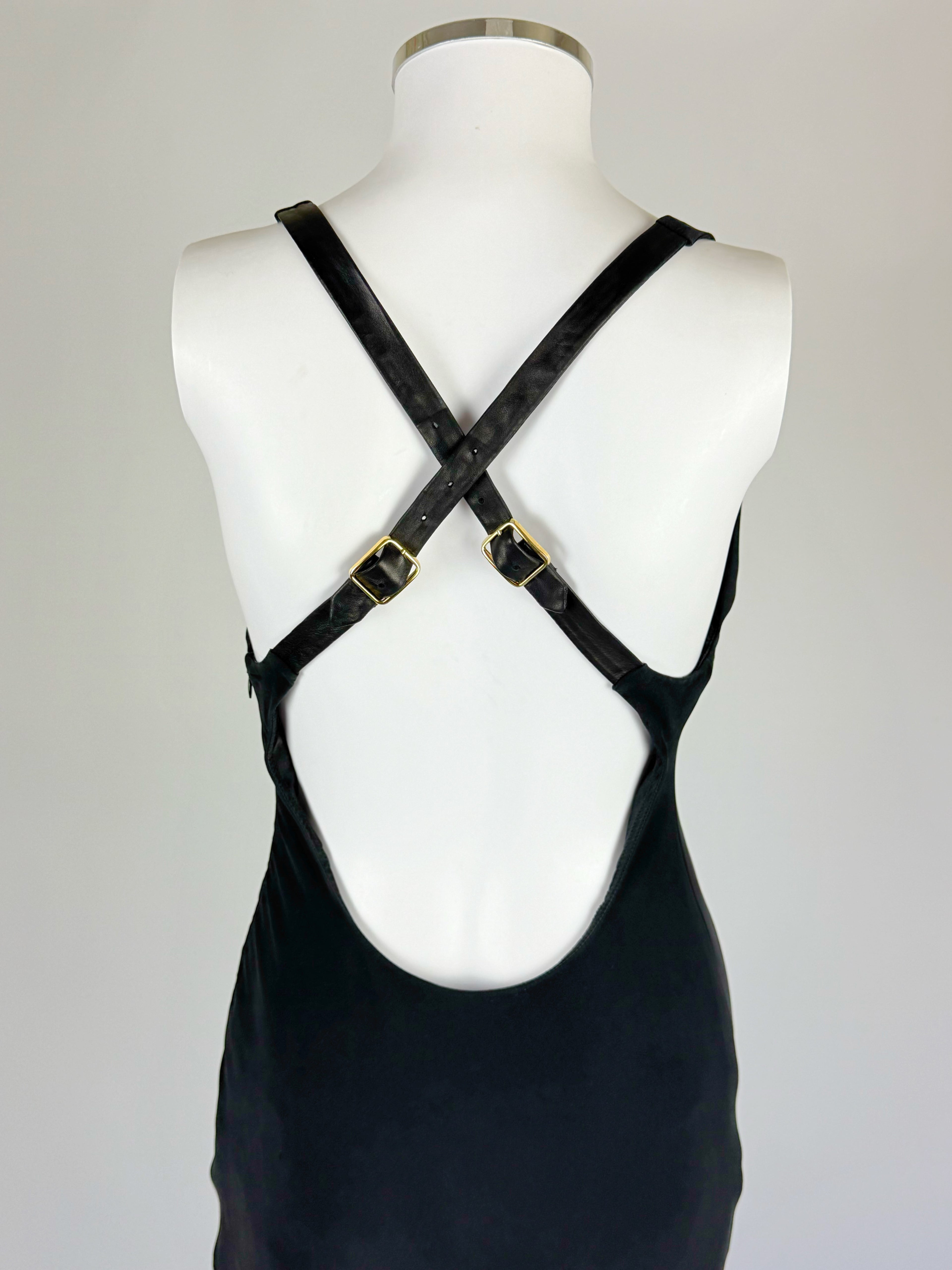 Ralph Lauren Silk Leather Strap Gown, FW 2001