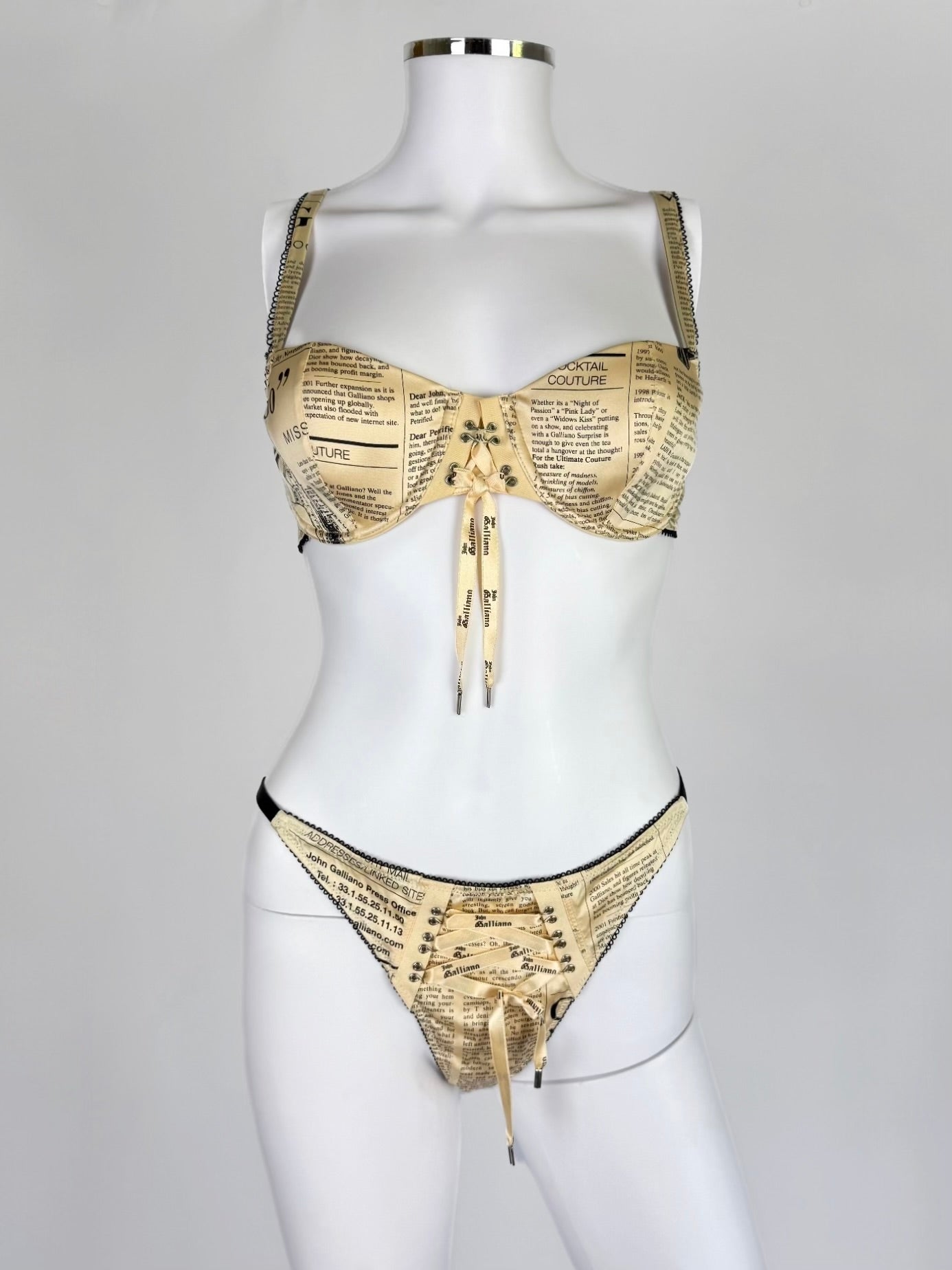 John Galliano Newspaper Silk Lingerie Set, 2004