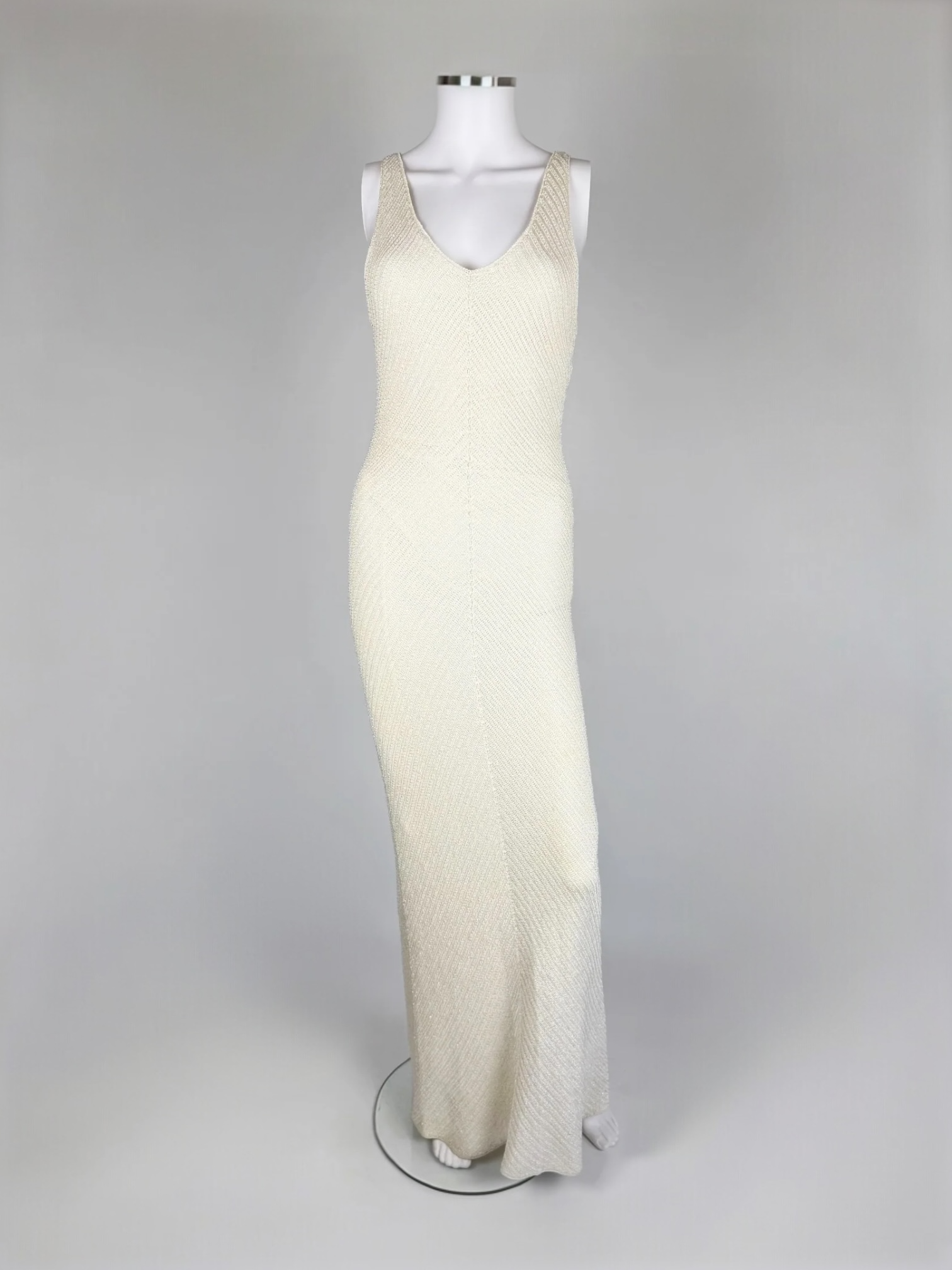 Ralph Lauren Ivory Knit Sequin Gown, c. 2000s
