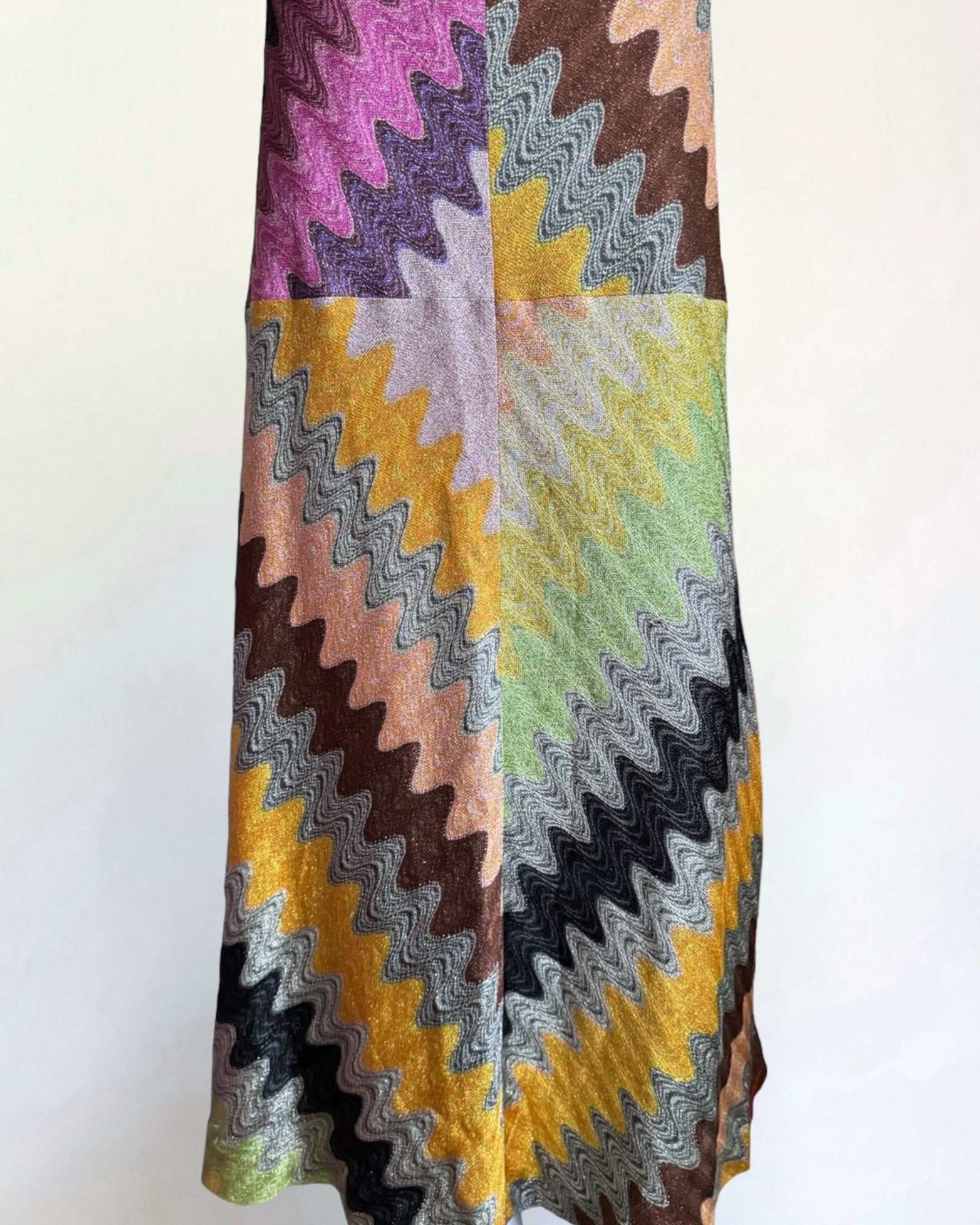 Missoni Metallic Crochet Knit Multicolour Gown, Contemporary