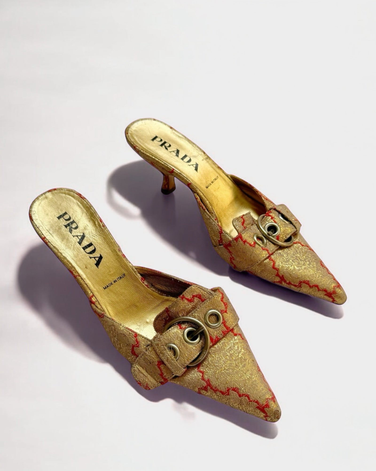 Prada Silk Brocade Pointed Mules, 2002