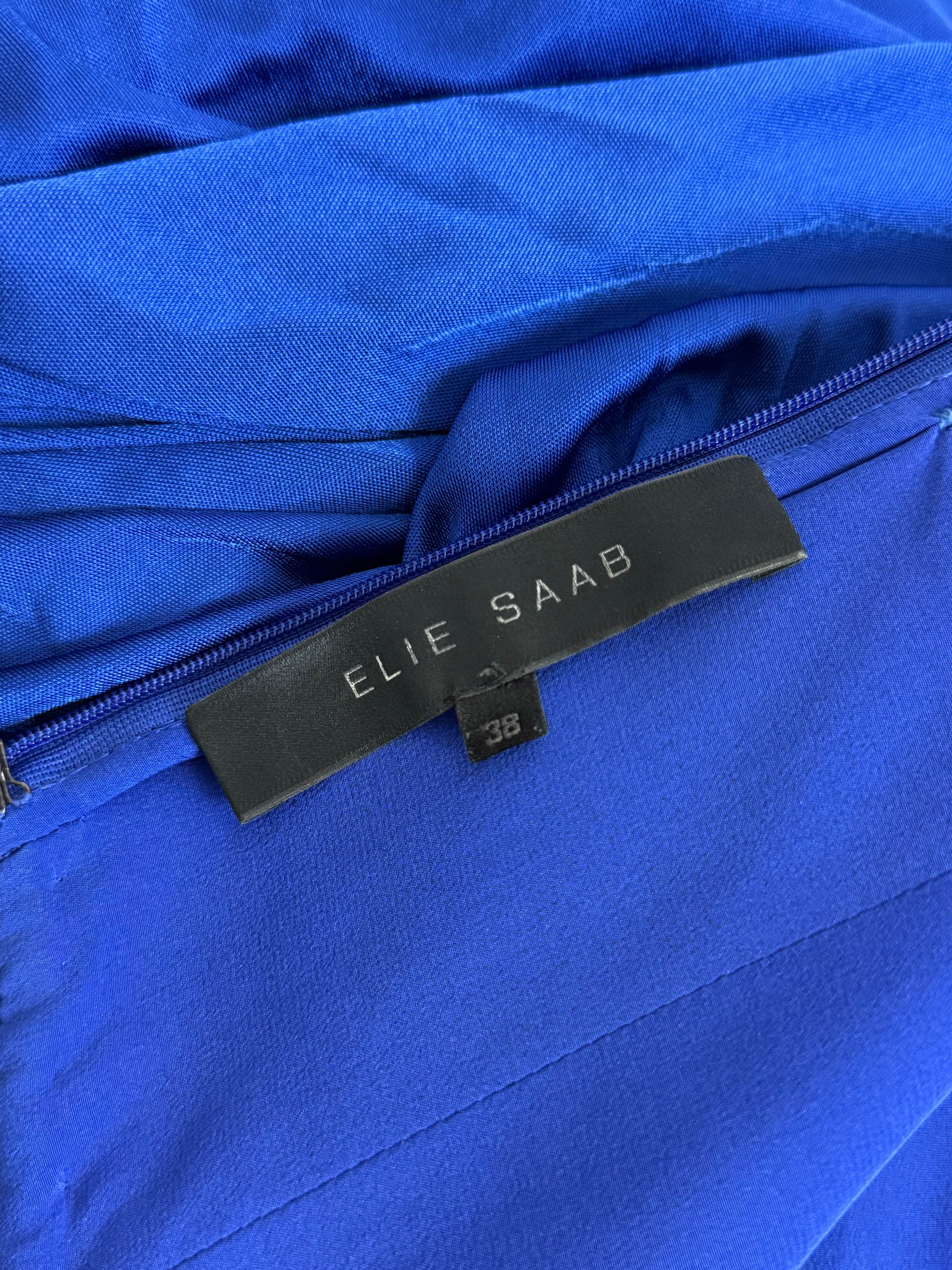 Elie Saab Silk Blue Strapless Dress, SS 2008