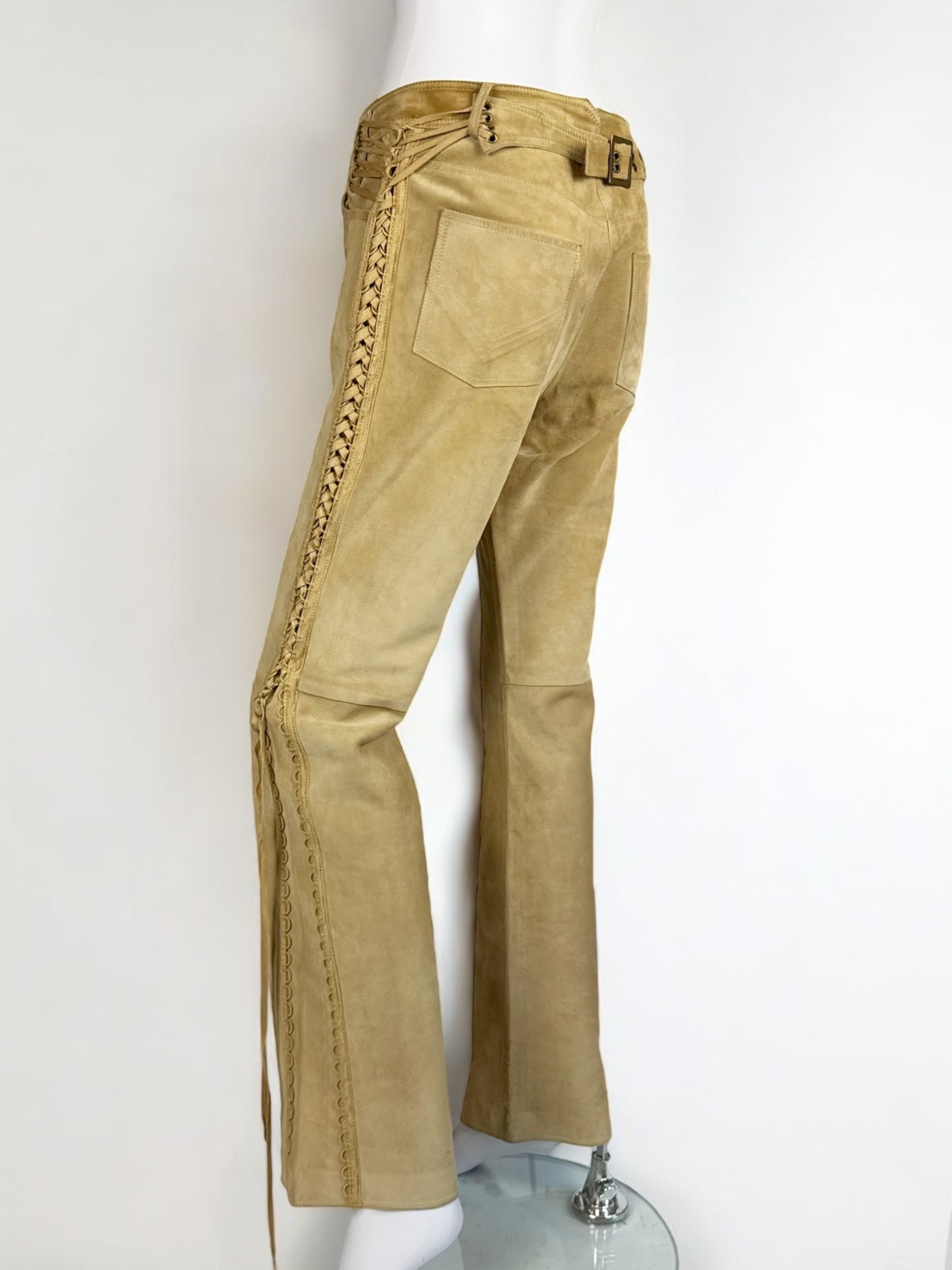 Christian Dior by John Galliano Lace Up Suede Trousers, FW 2002
