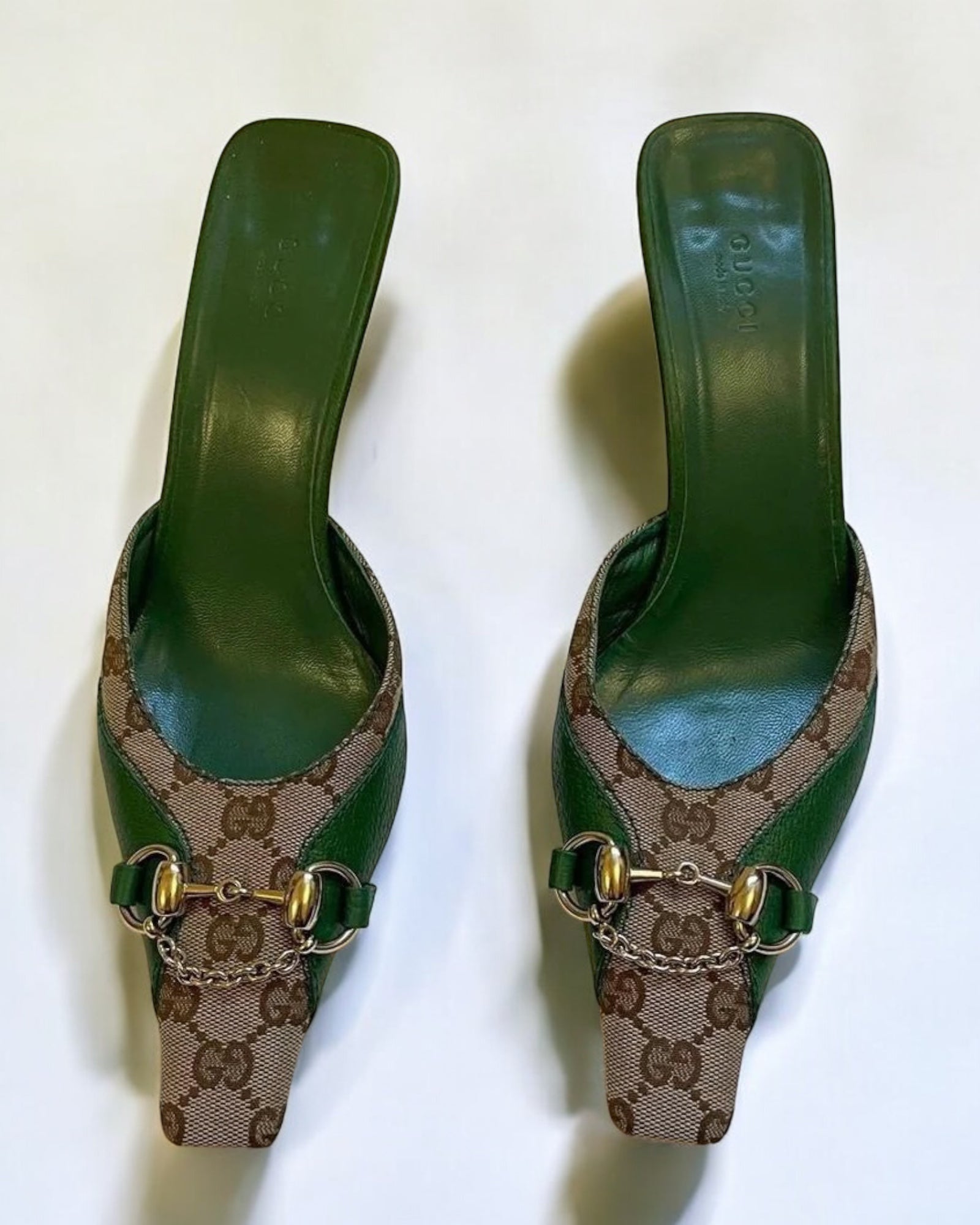 Gucci by Tom Ford Monogram Horsebit Mules, c. 2000s