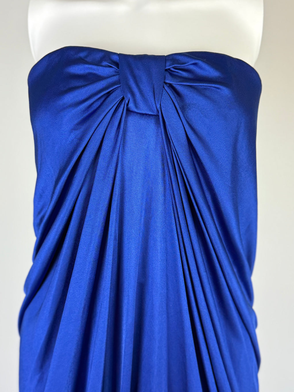 Elie Saab Silk Blue Strapless Dress, SS 2008