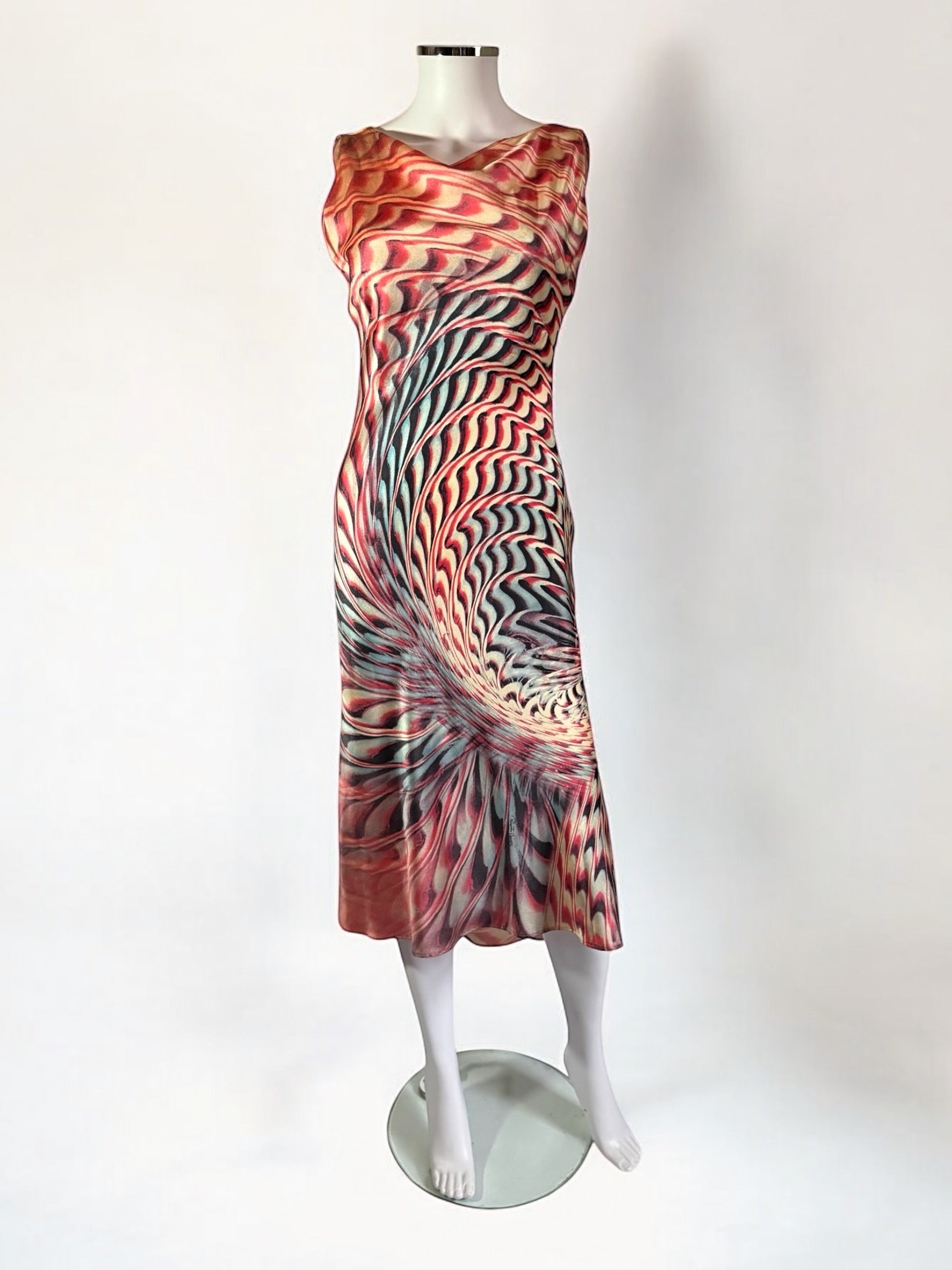 Roberto Cavalli Optical Illusion Silk Dress, SS 2001