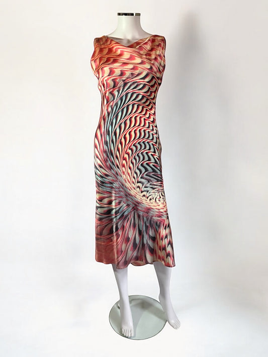 Roberto Cavalli Optical Illusion Silk Dress, SS 2001