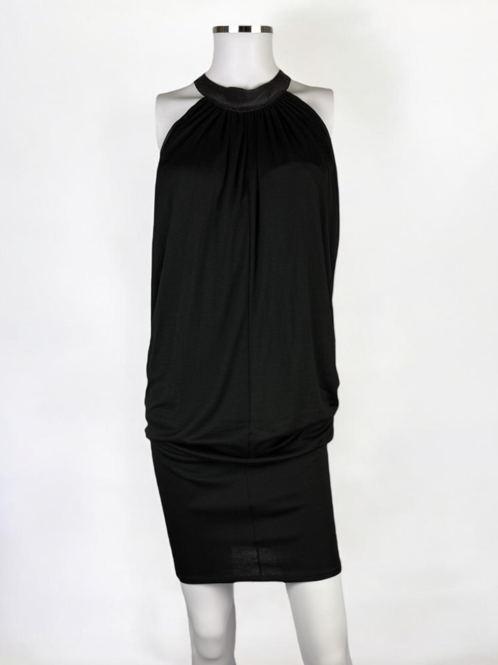 Alexander McQueen Jersey Dress w Leather Collar, 2002