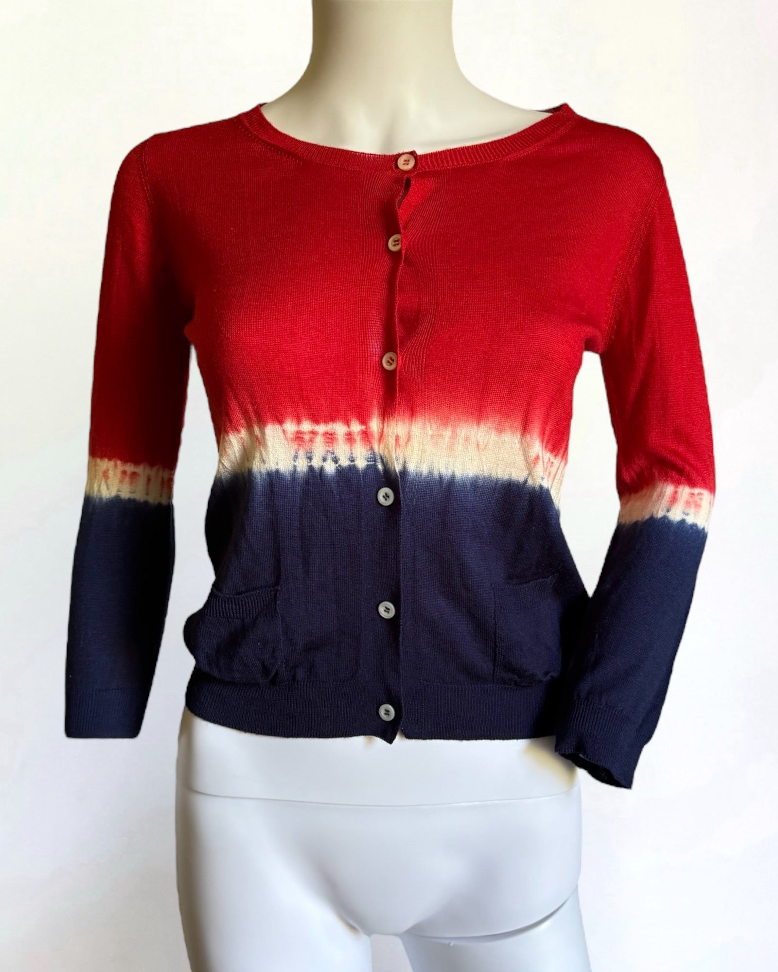 Prada Tie Dye Silk Wool Cardigan, SS 2004